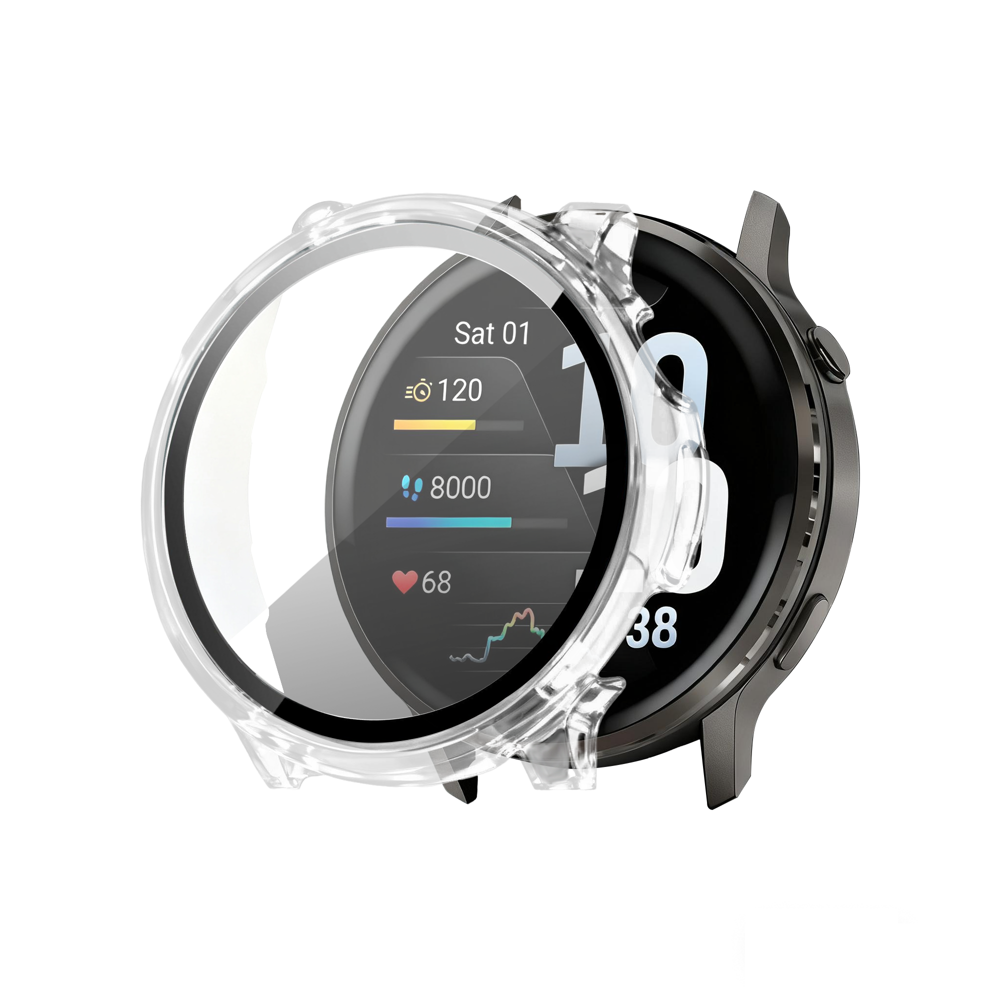 Bandz Garmin Venu 4 - 45mm PC Cover mit Glas (Transparent)