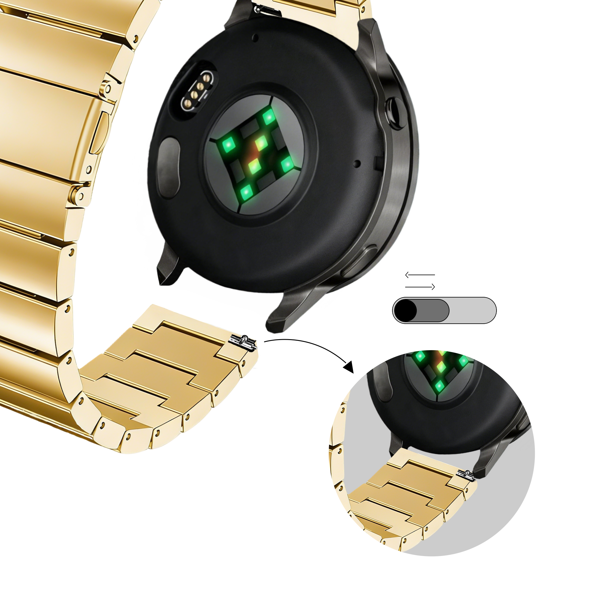 Bandz Garmin Approach S40 Steel Strap 'One Bead' (Gold)