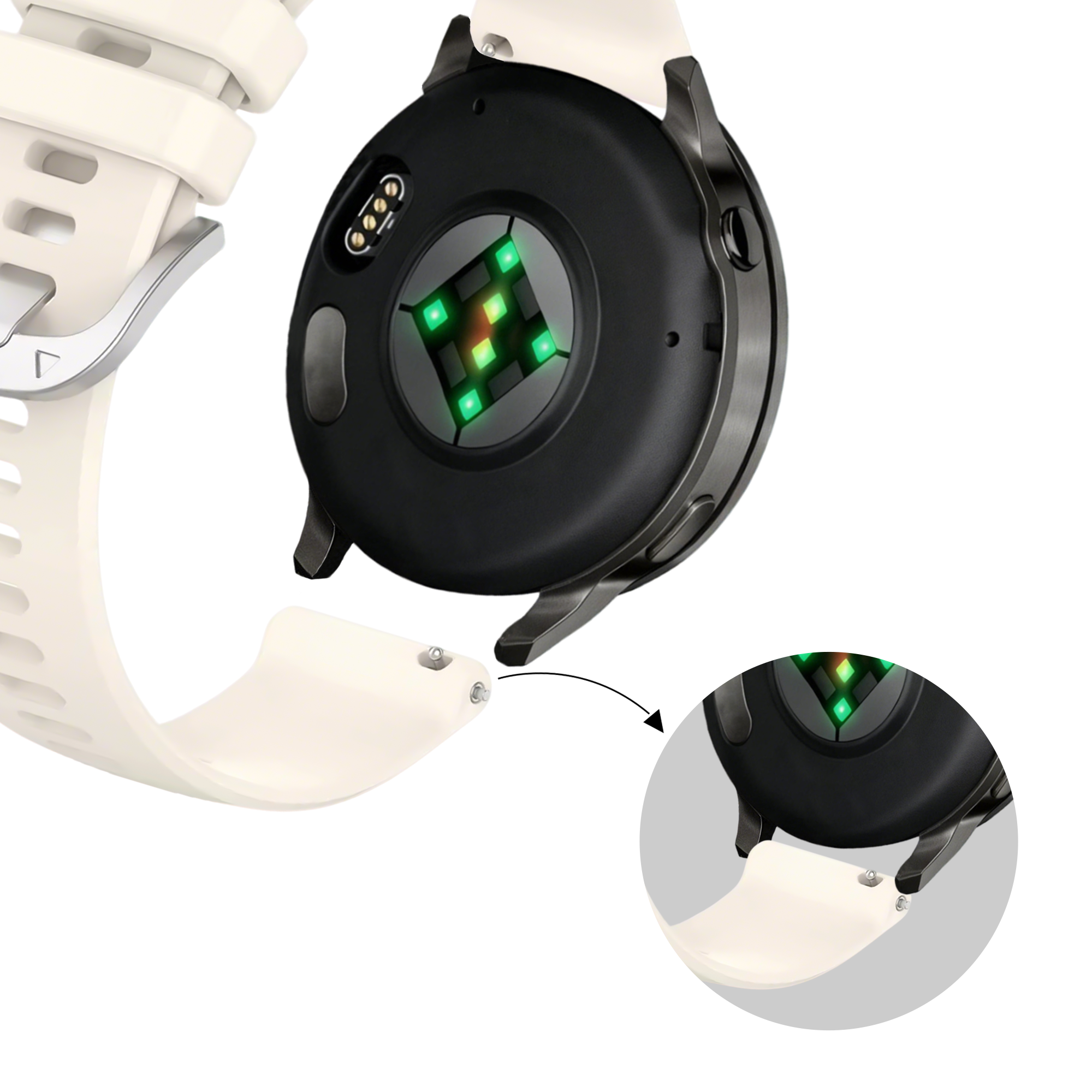 Bandz Garmin Vivomove 3s Silicone Strap 'Classic' (Starlight)