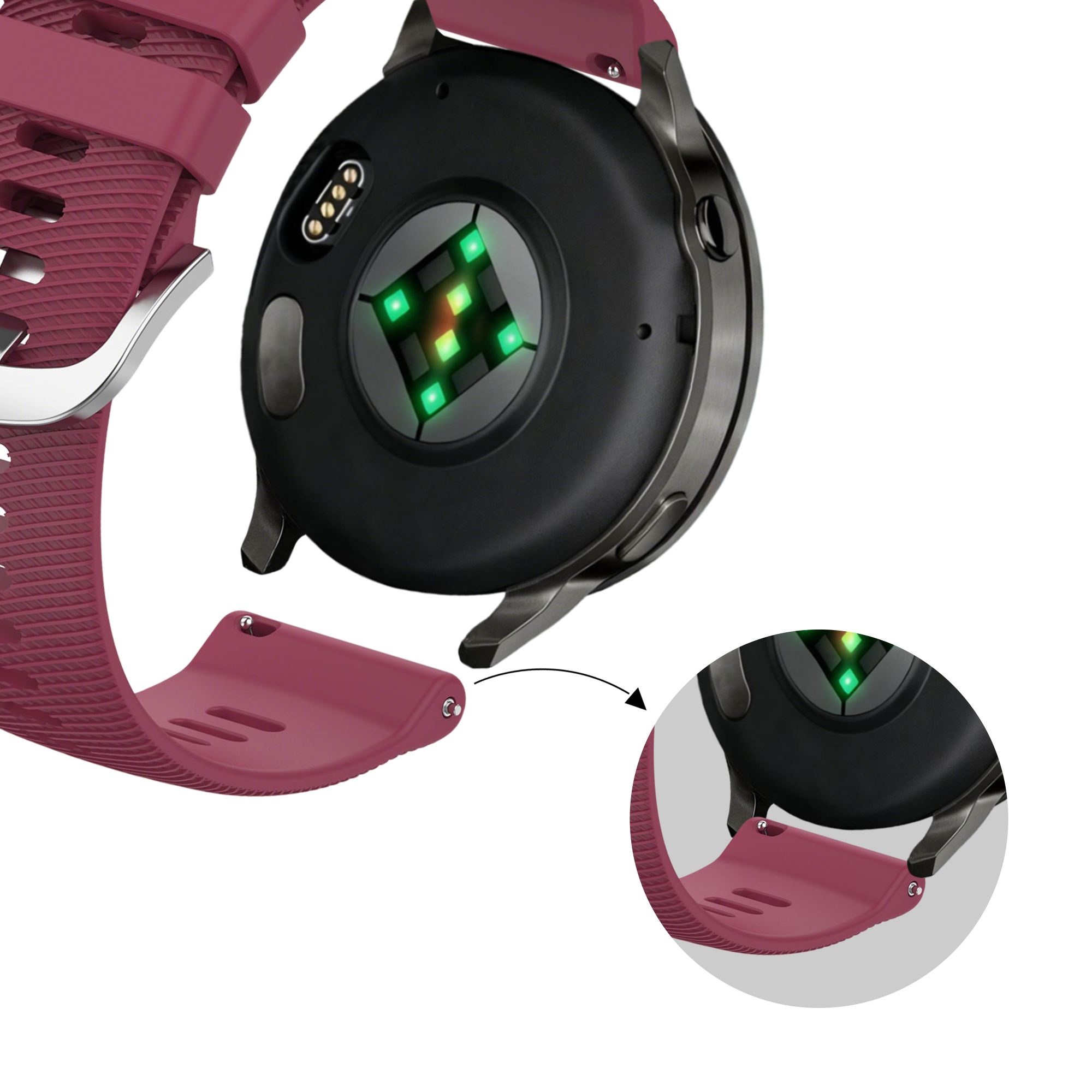 Bandz Garmin Venu 2s Silicone Strap 'Deluxe' (Wine Red)