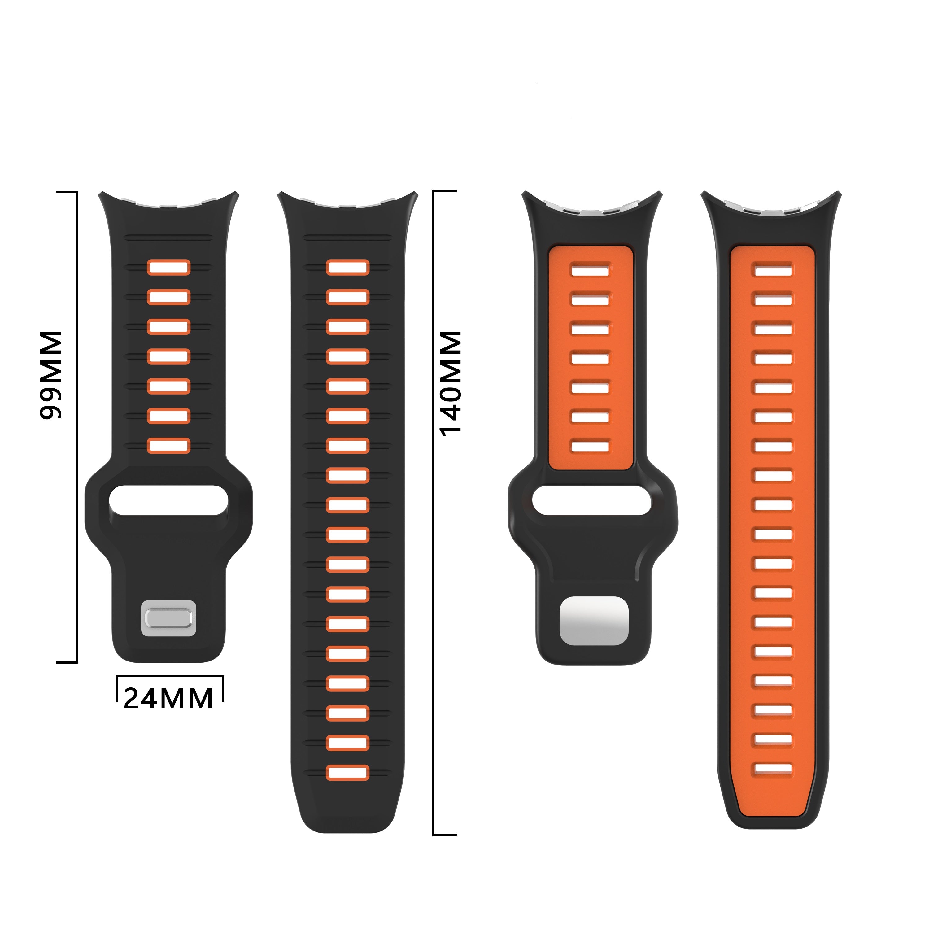 Google Pixel Watch 4 - 45mm Duo Sportarmband (Schwarz/Orange)