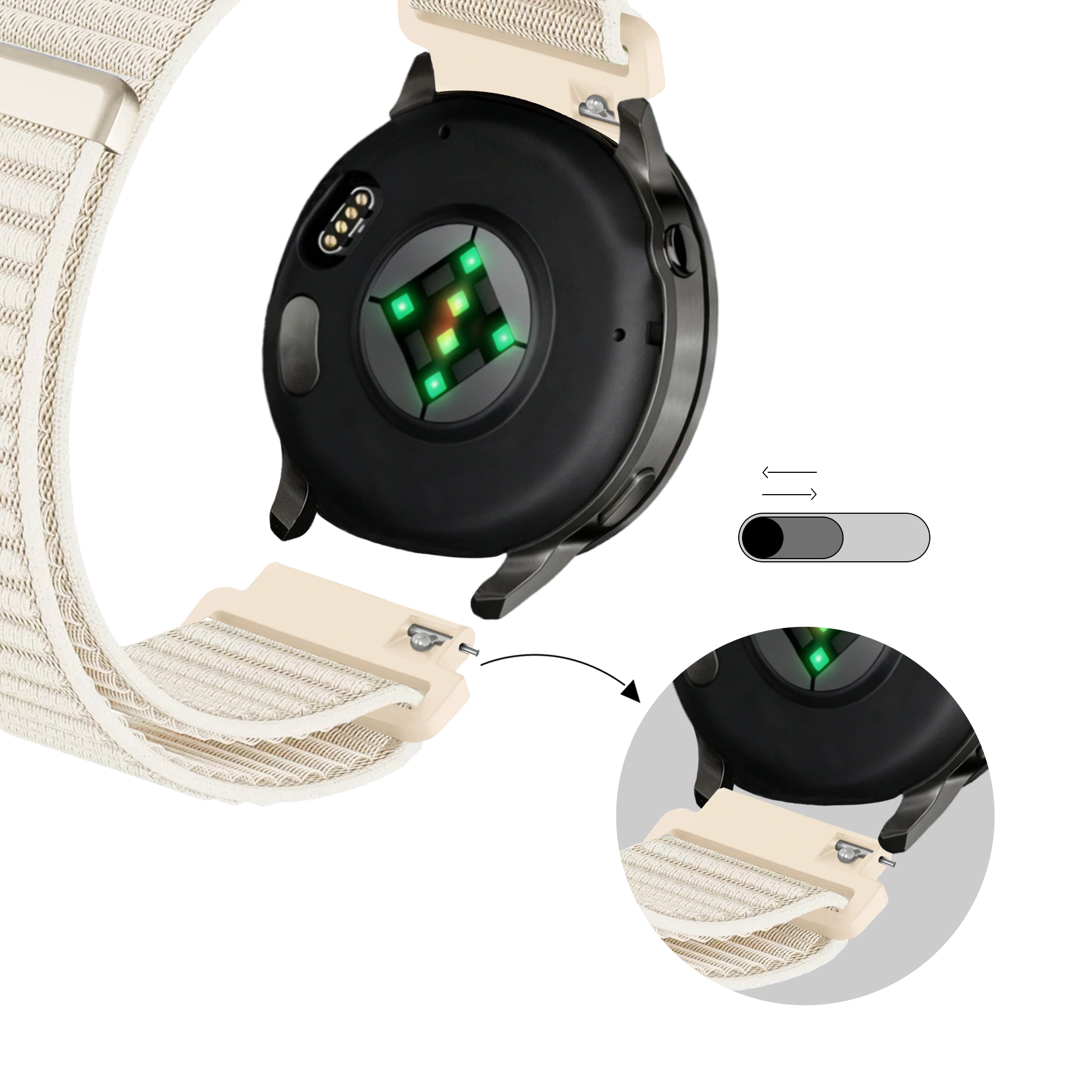 Bandz Garmin Vivoactive 3 Nylonarmband 'Wave' (Polarstern)