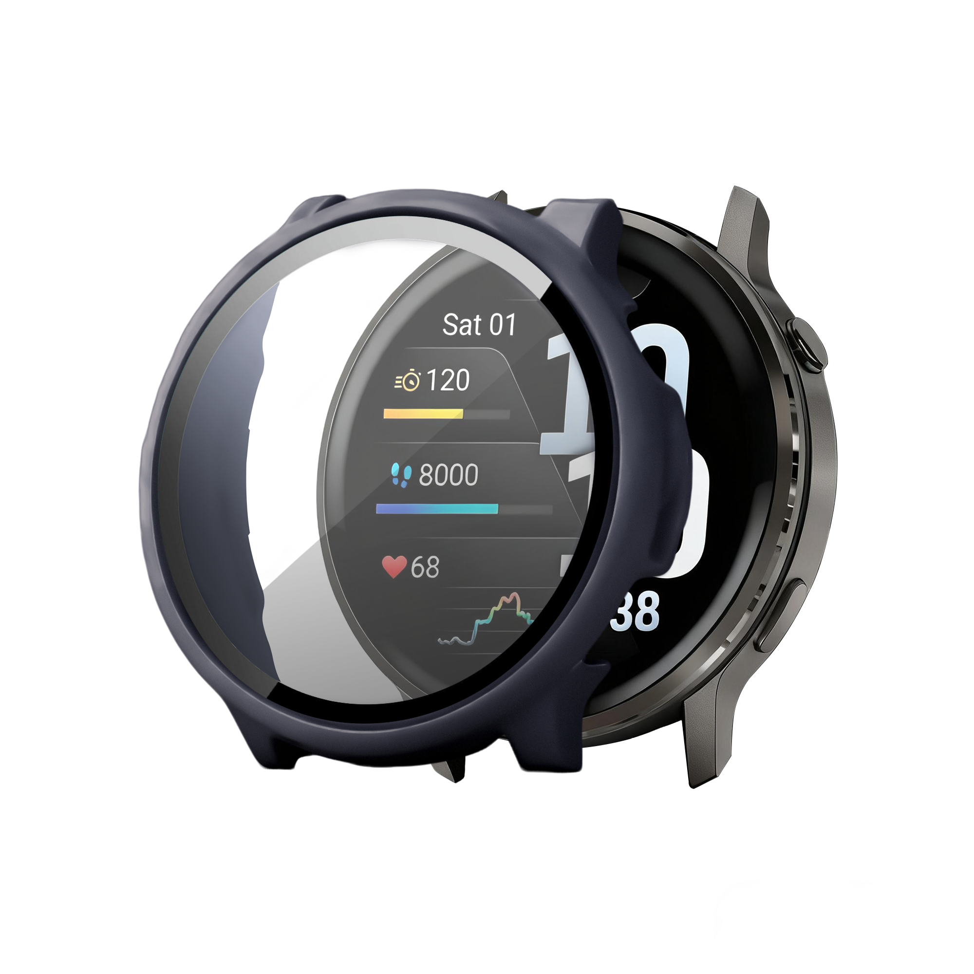 Bandz Garmin Venu 4 - 45mm PC Cover mit Glas (Blau)