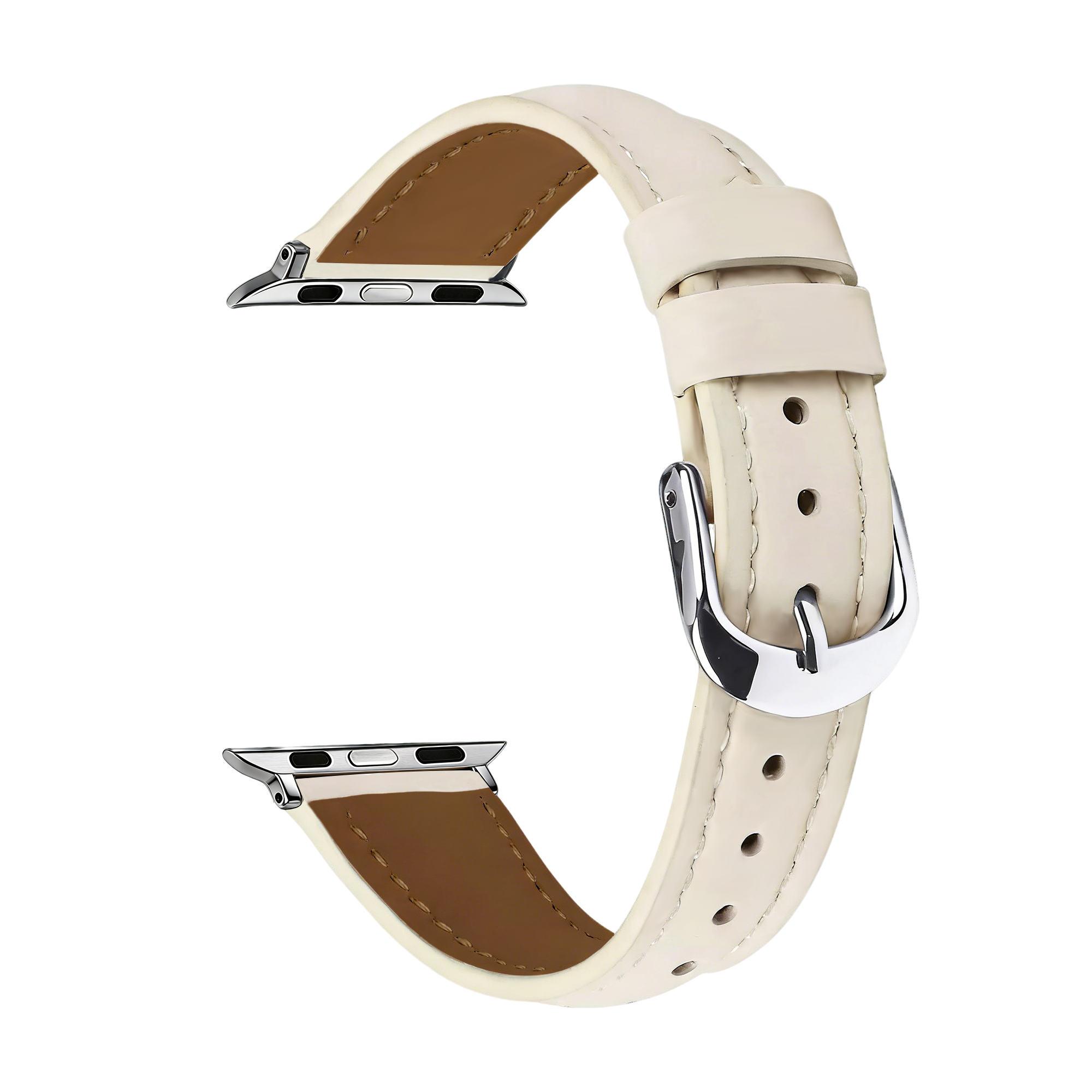 Apple Watch Slimfit Lederarmband (Hellbeige)
