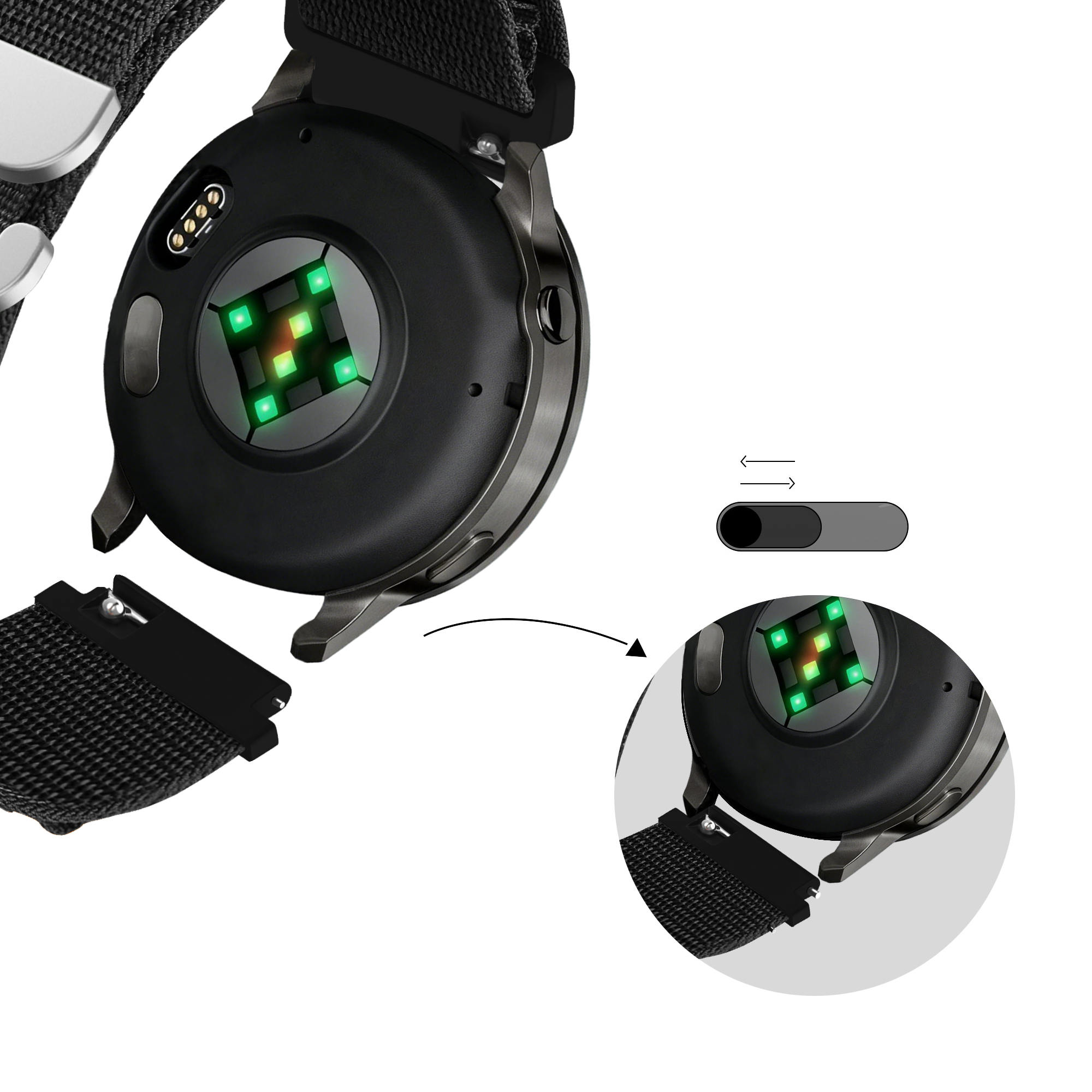 Bandz Garmin D2 Air X15 Alpine Nylonarmband (Schwarz)