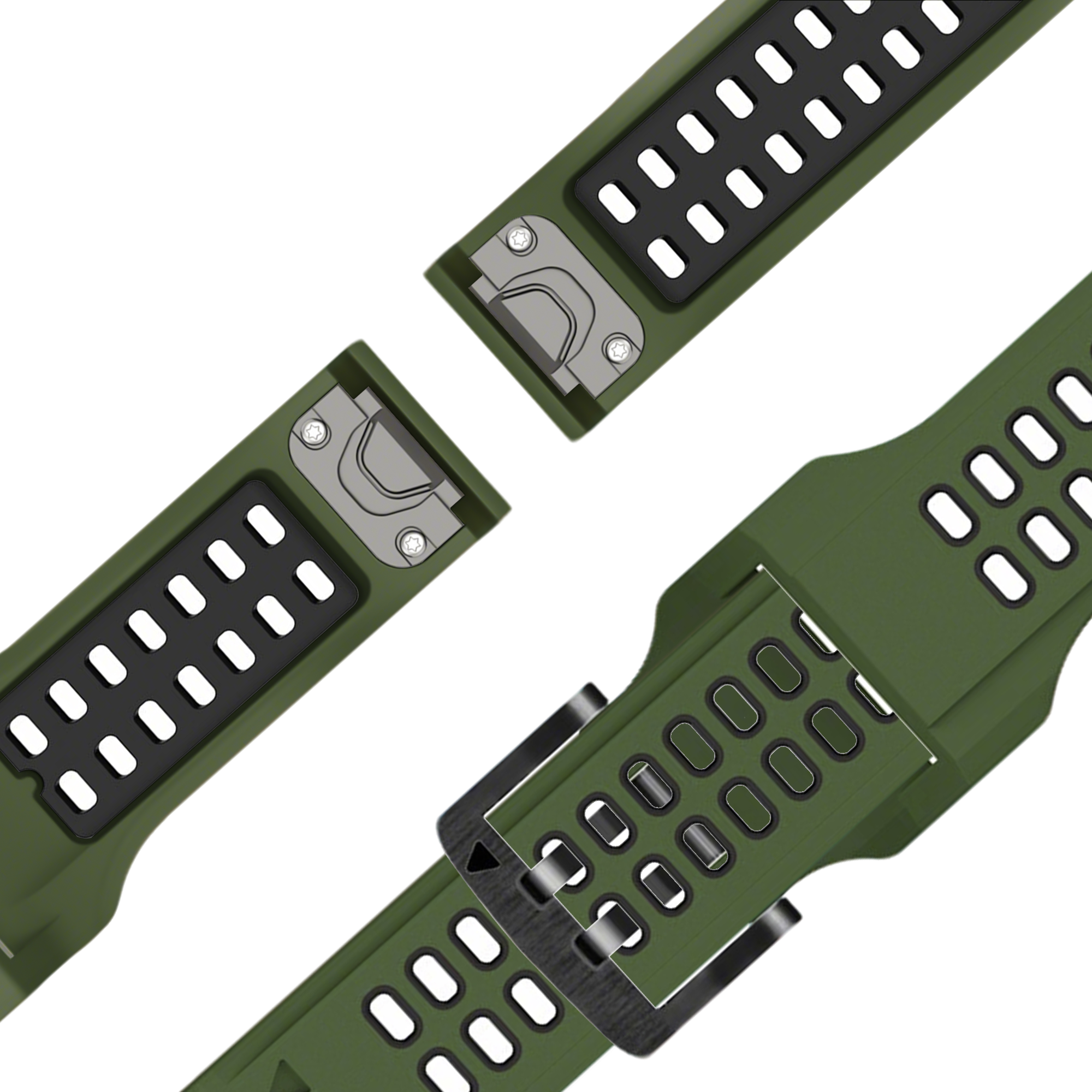 Bandz Garmin Descent G1 Schnalle Sportarmband (Grün/Schwarz)