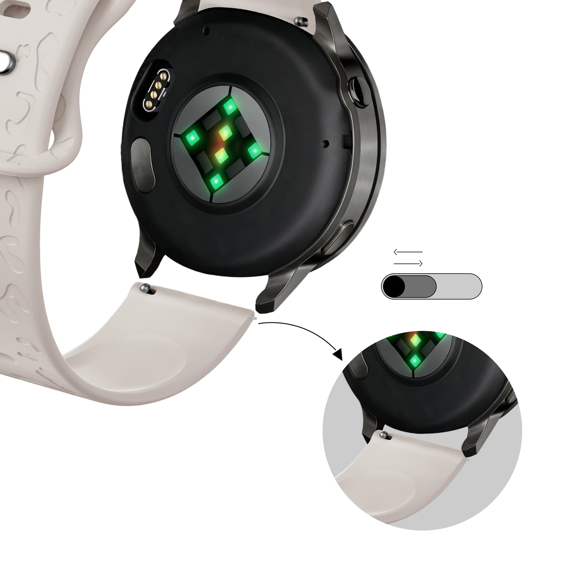 Bandz Garmin Venu 2s Silikonarmband 'Leopard' (Polarstern)