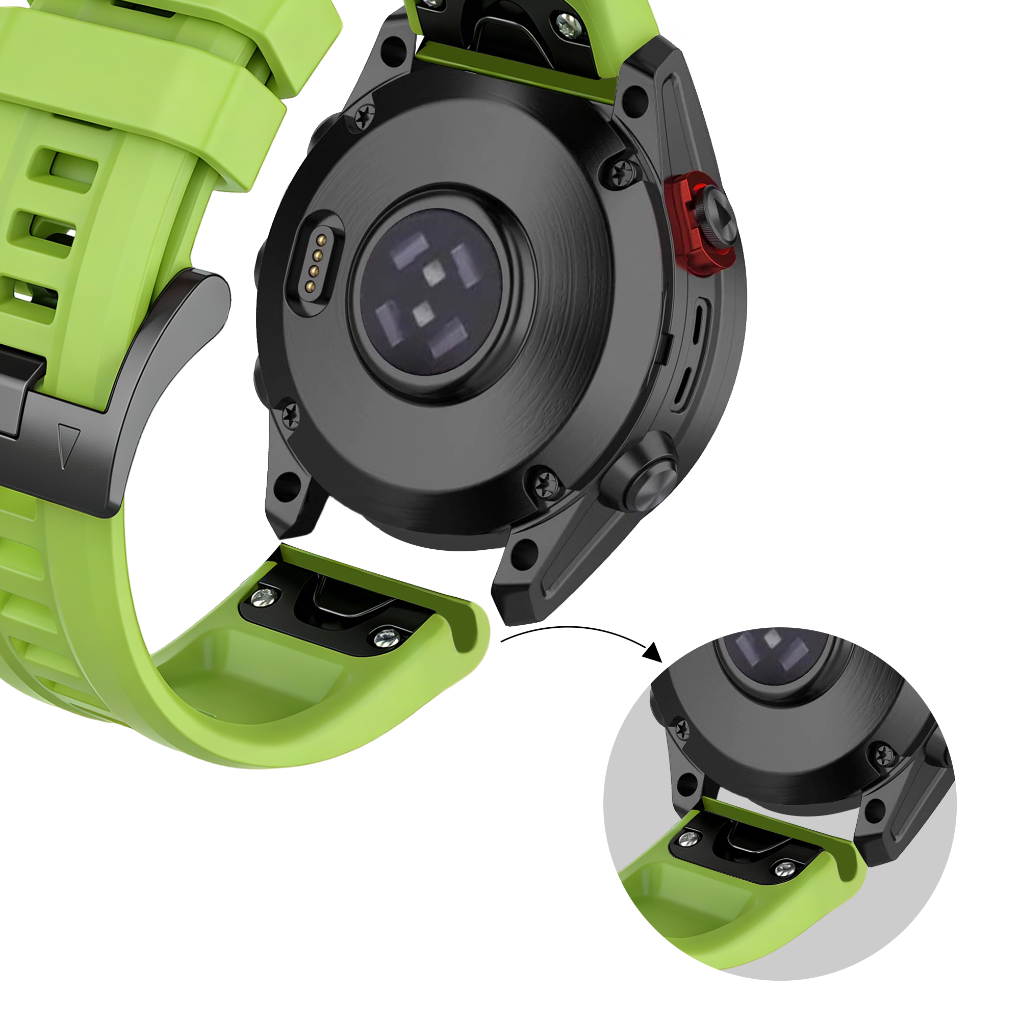 Bandz Garmin Descent Mk1 Silikonarmband 'Classic' (Hell Grün)