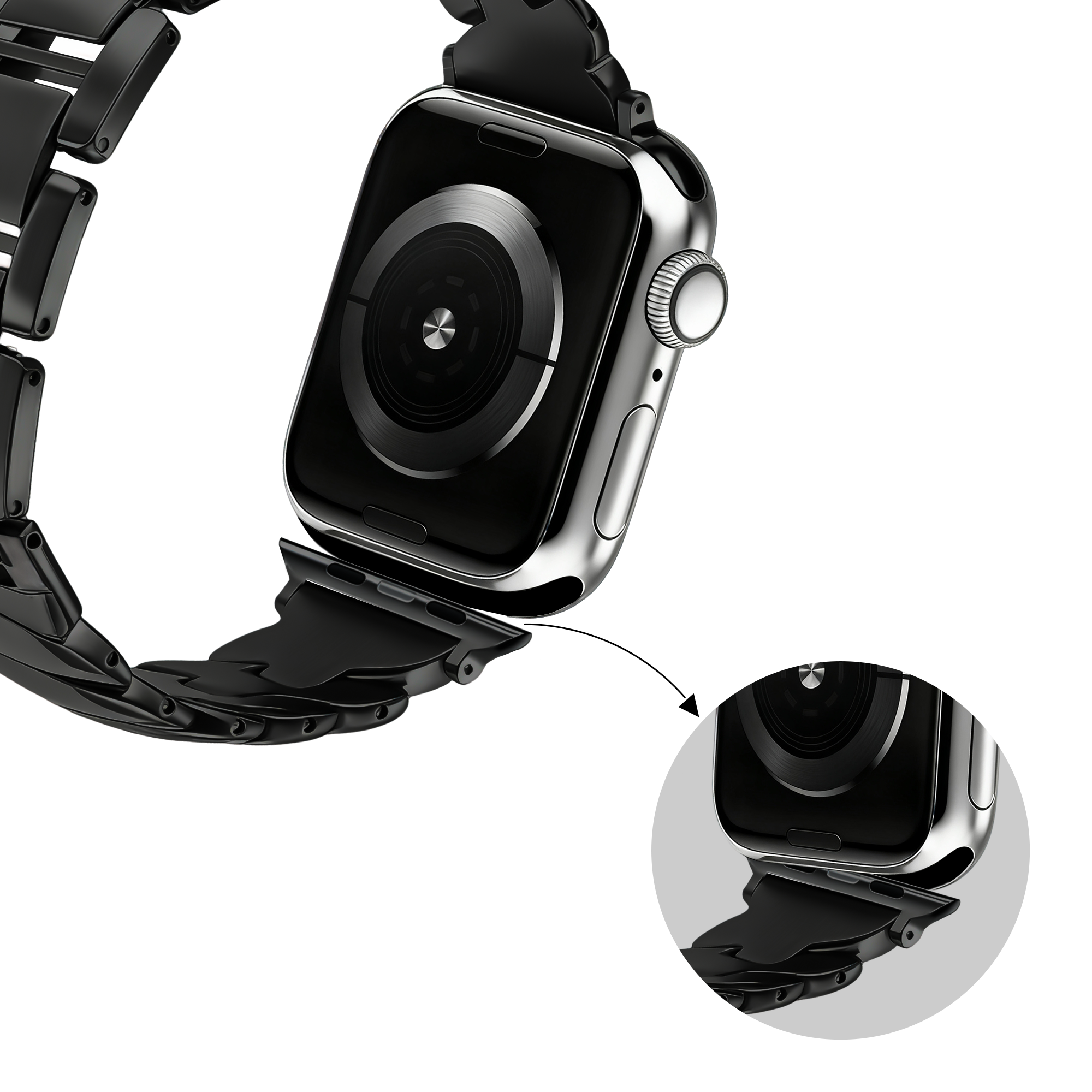 Bandz Apple Watch Premium Metal Strap 'Twisted' (Black)