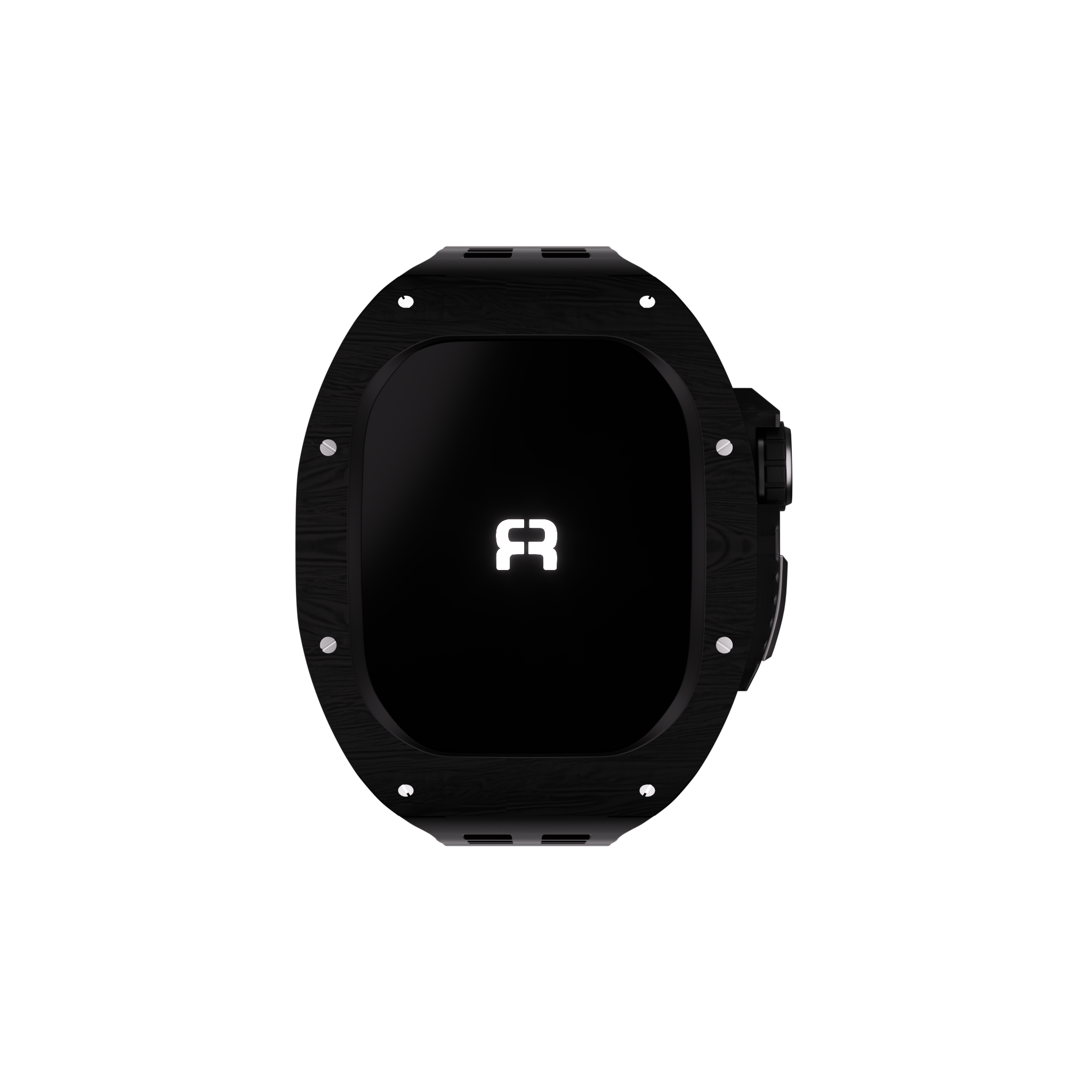 Reqior Apple Watch 45mm Polymer Hülle mit integriertem Gummi-Armband (Ruß)