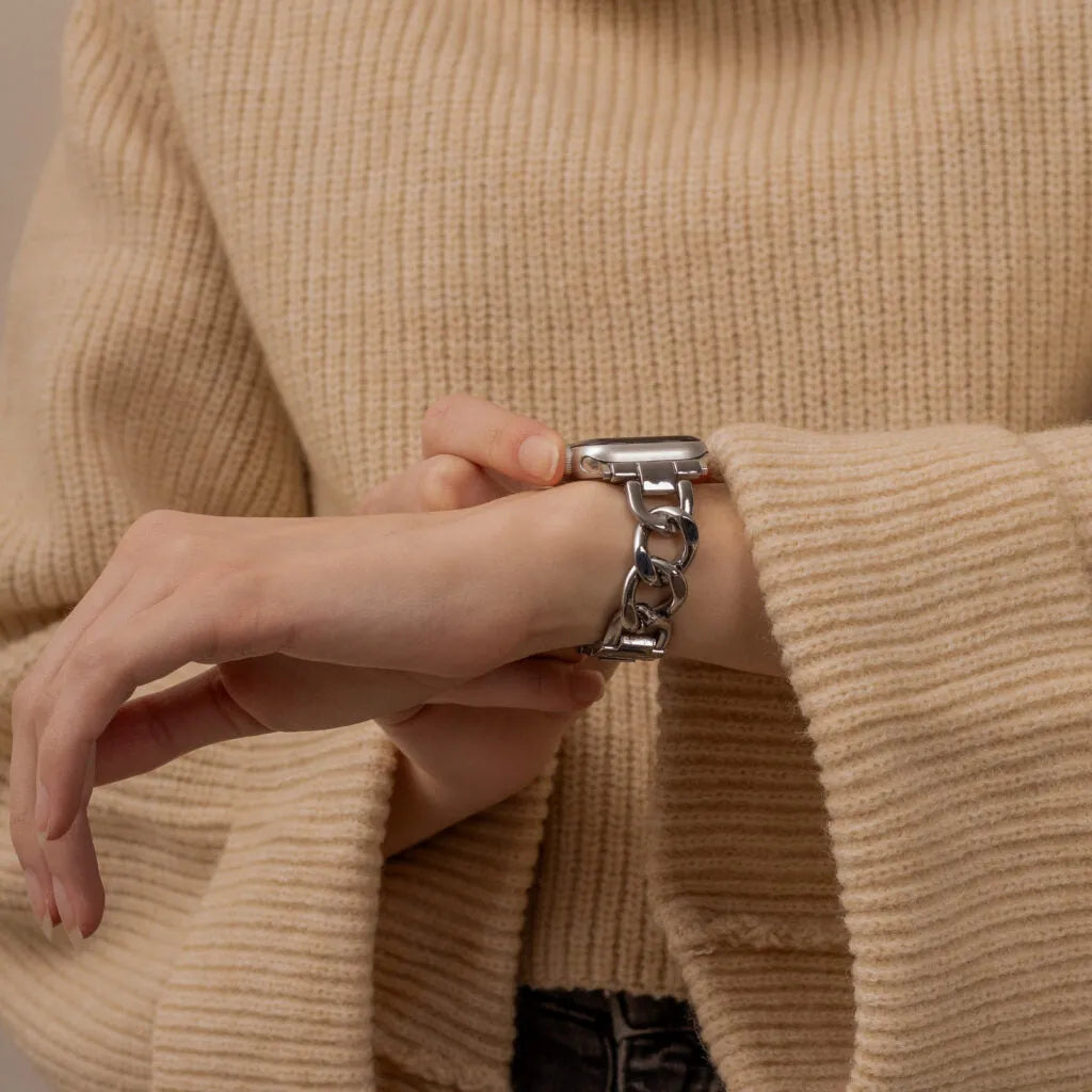 Apple Watch Stahlkettenband (Silber)