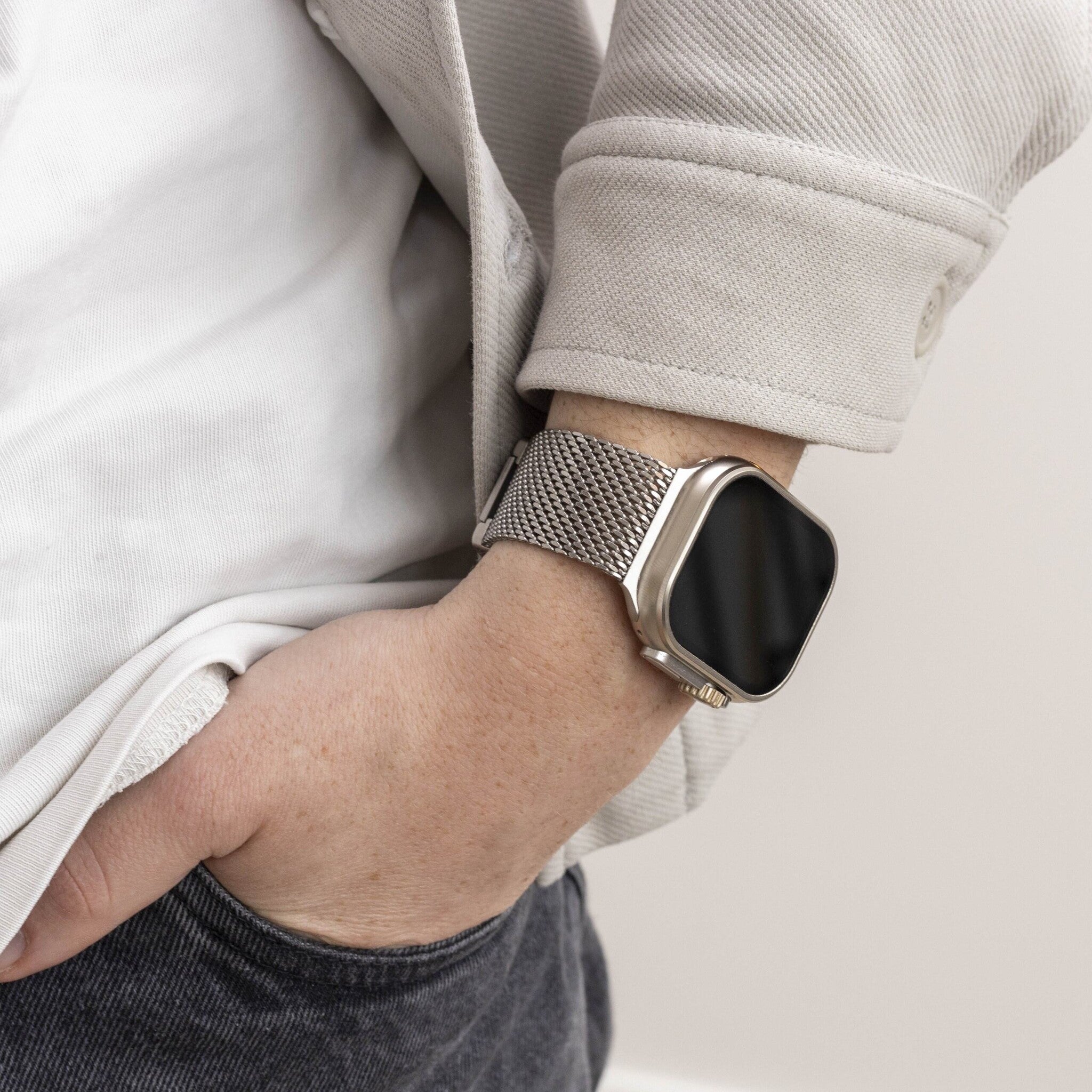 Apple Watch Modern Milanese Strap (Titanium)