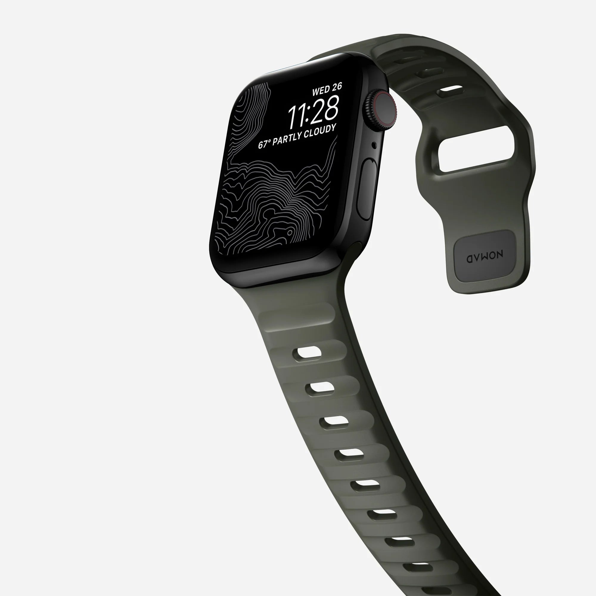 Nomad Sport Apple Watch Silikonarmband (Aschgrün)