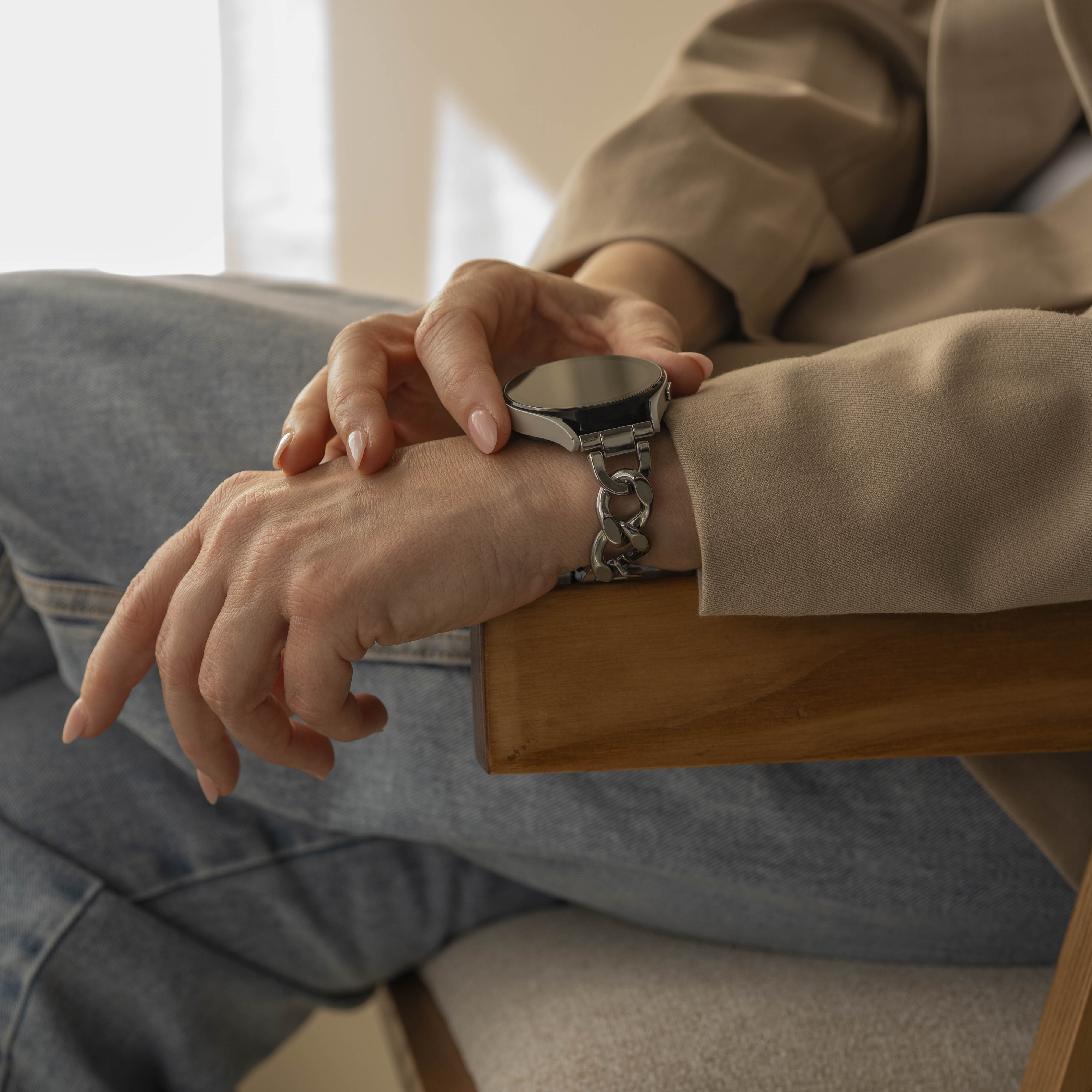 Amazfit Active Stahlkettenband (Silber)