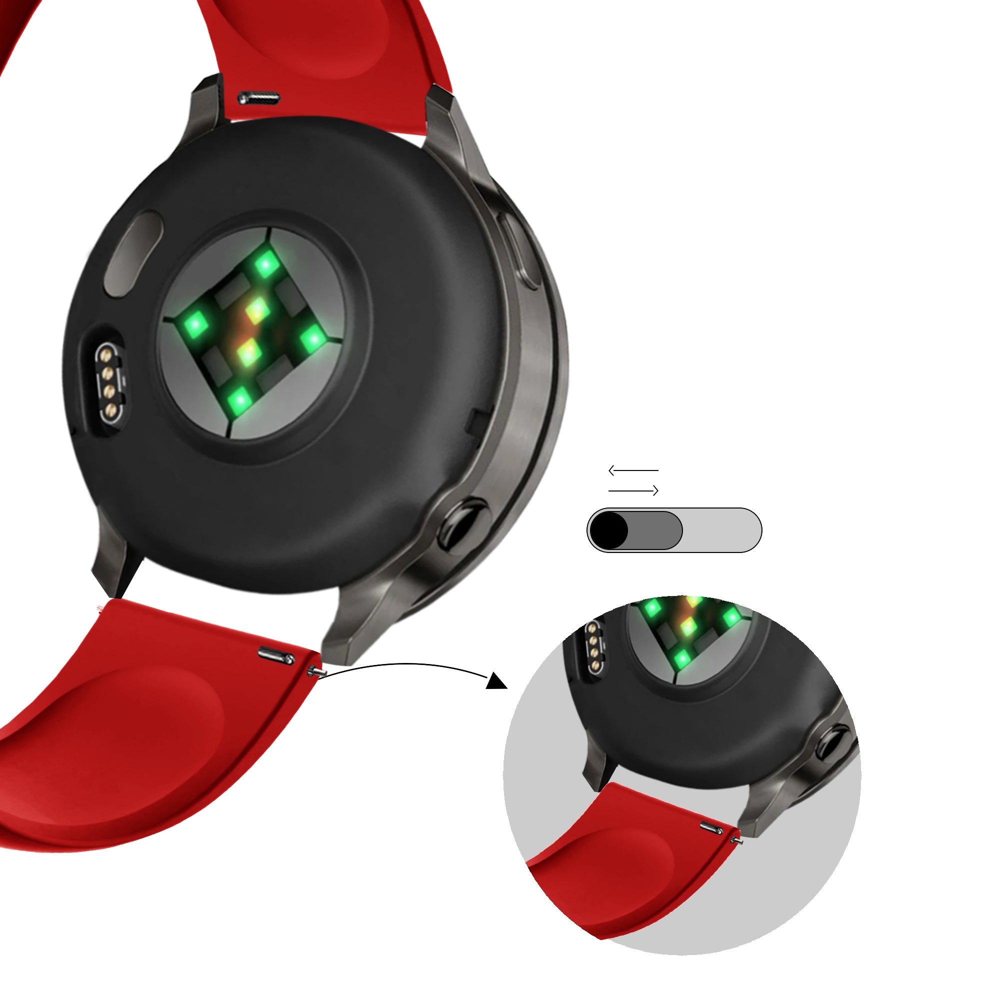 Bandz Garmin Vivoactive 6 Sportarmband 'Deluxe' (Rot)