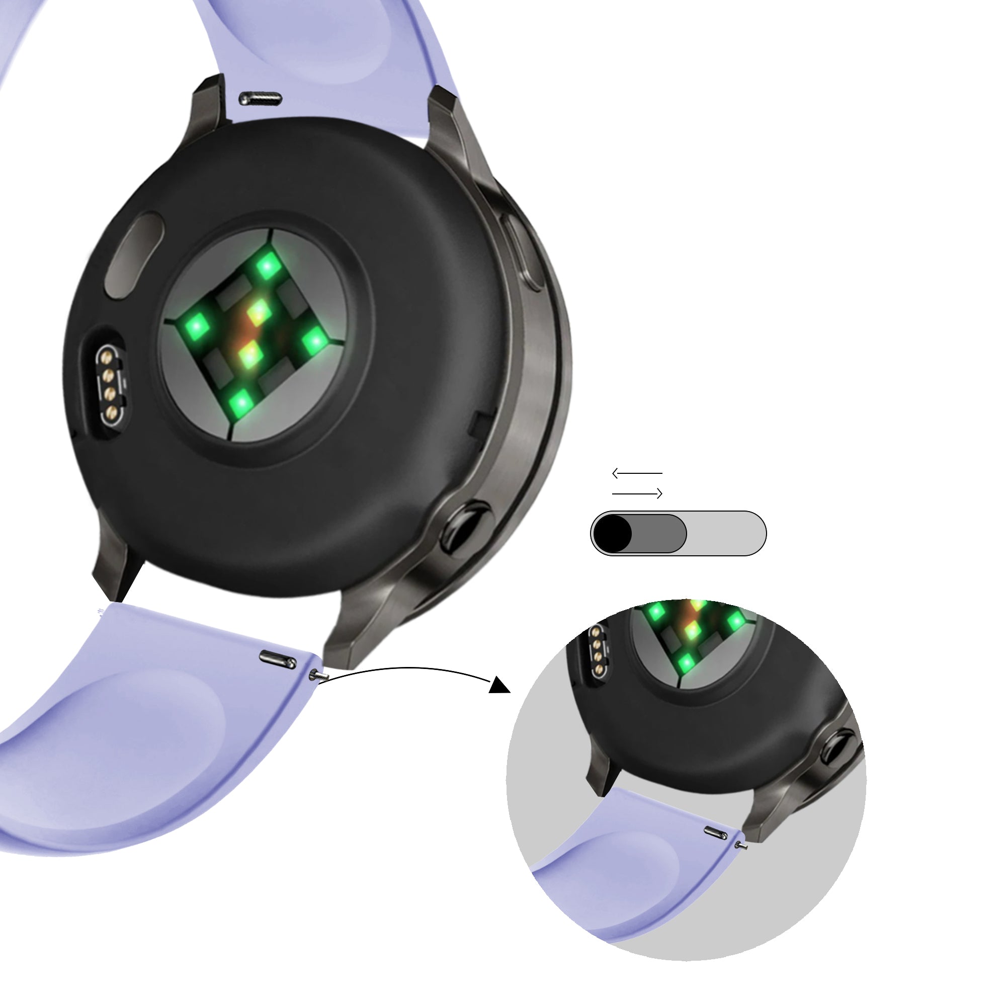 Bandz Garmin Vivoactive 4s Sportarmband 'Deluxe' (Flieder)