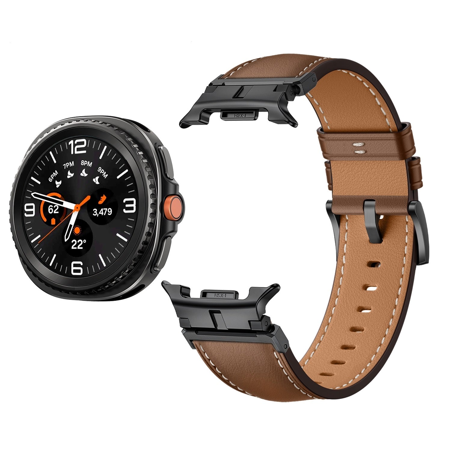 Samsung Galaxy Watch 8 Classic Premium Leather Strap (Brown)
