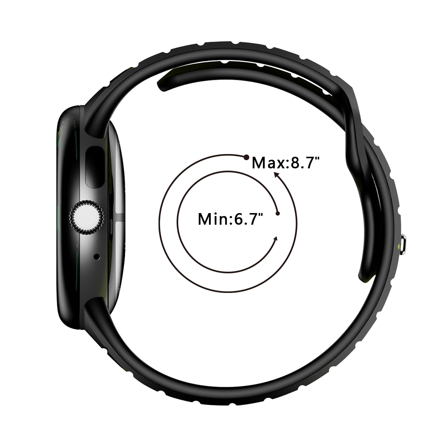 Google Pixel Watch 3 - 45mm Duo Sportarmband (Schwarz/Grau)