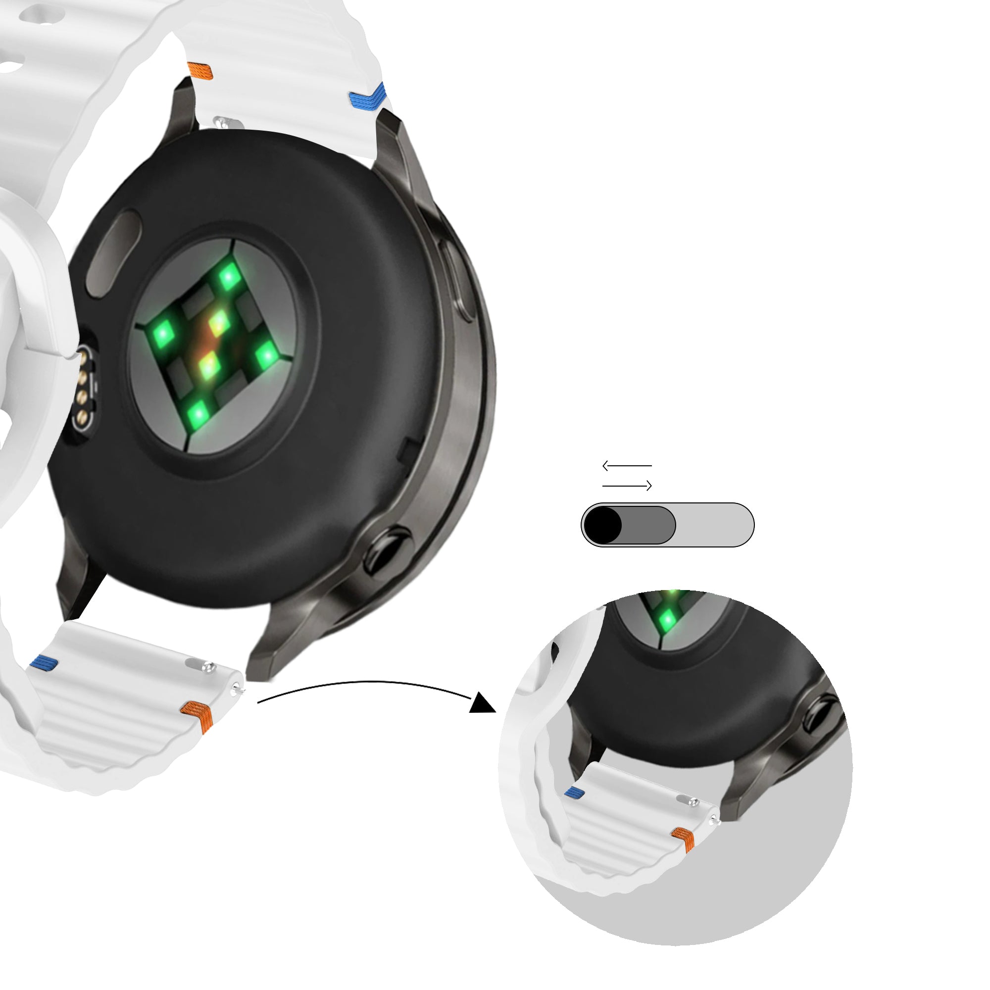 Bandz Garmin Approach S12 Silikonarmband 'Wave' (Weiß)