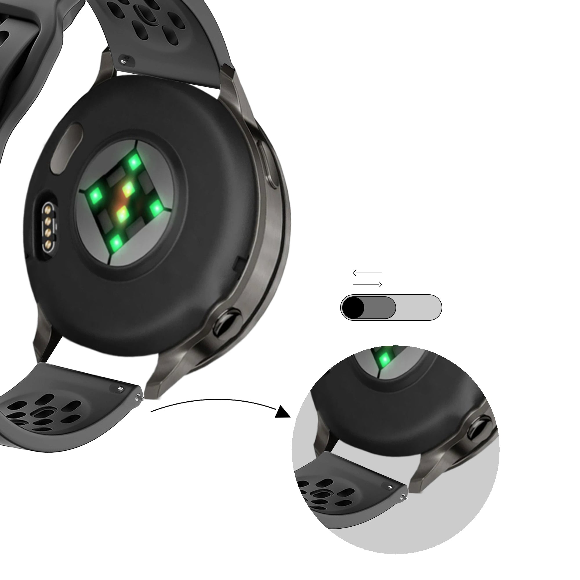 Bandz Garmin Venu 4 - 45mm Silikonarmband 'Air' (Dunkelgrau)