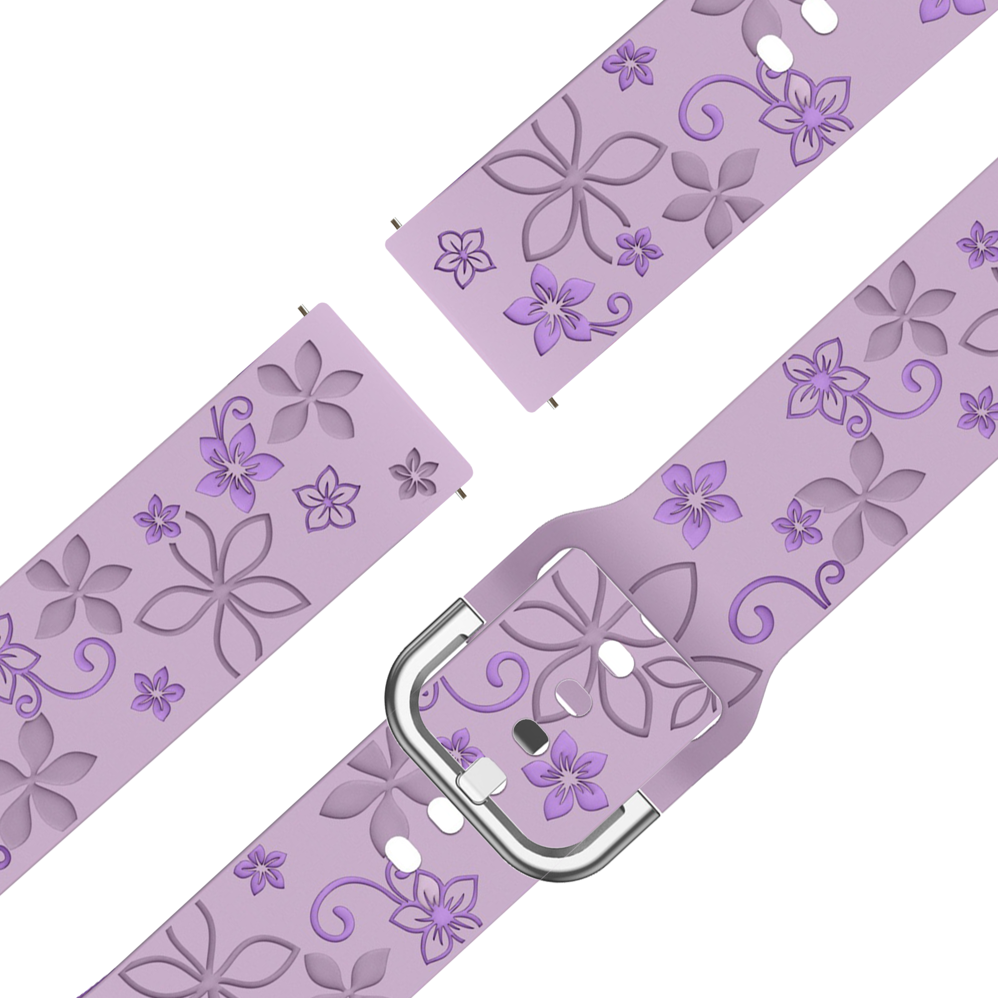 Bandz Garmin Venu SQ Silicone Strap 'Flowers' (Lilac/Purple)