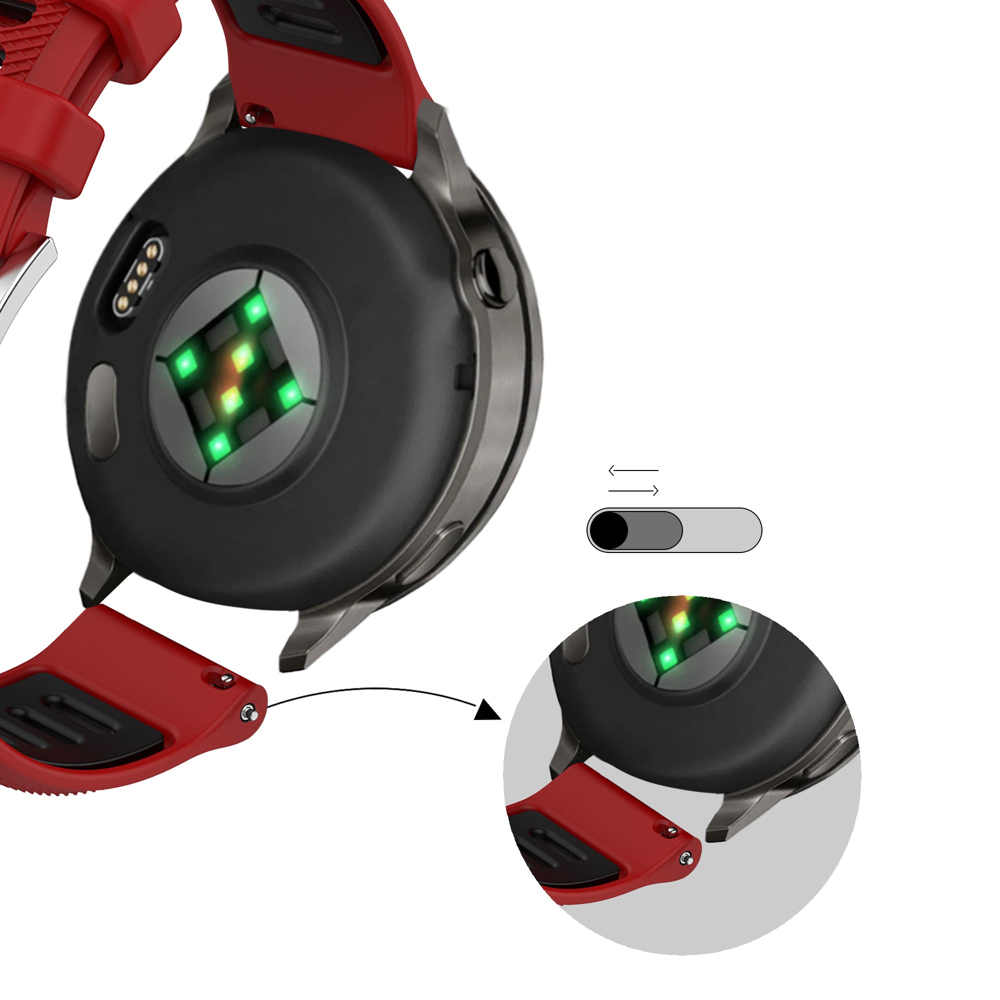 Bandz Garmin Venu 3s Sportarmband mit Schnalle (Rot/Schwarz)