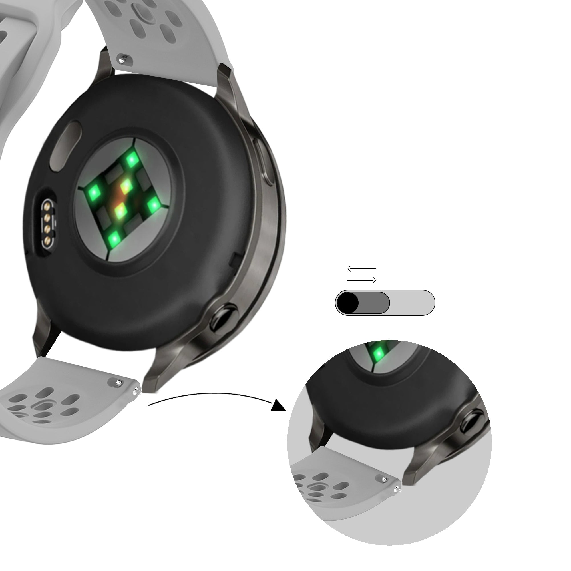 Bandz Garmin Vivoactive 3 Silikonarmband 'Air' (Grau)