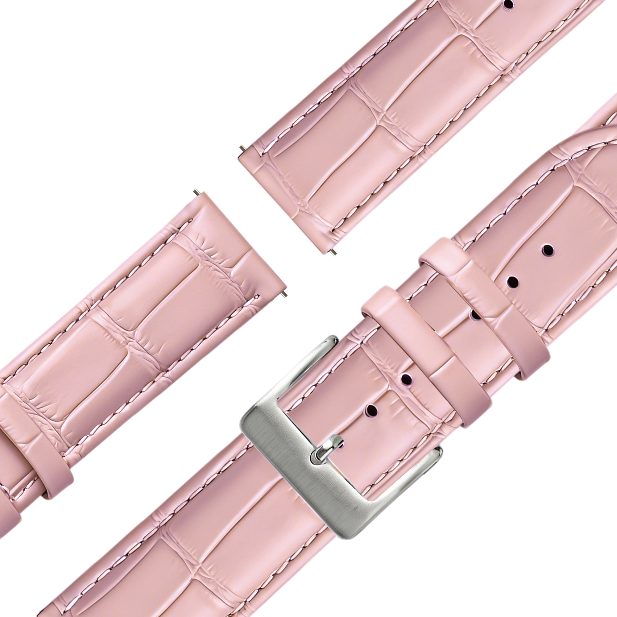 Bandz Garmin Forerunner 570 - 42mm Gebürstetes Lederarmband Krokodil (Rosa)