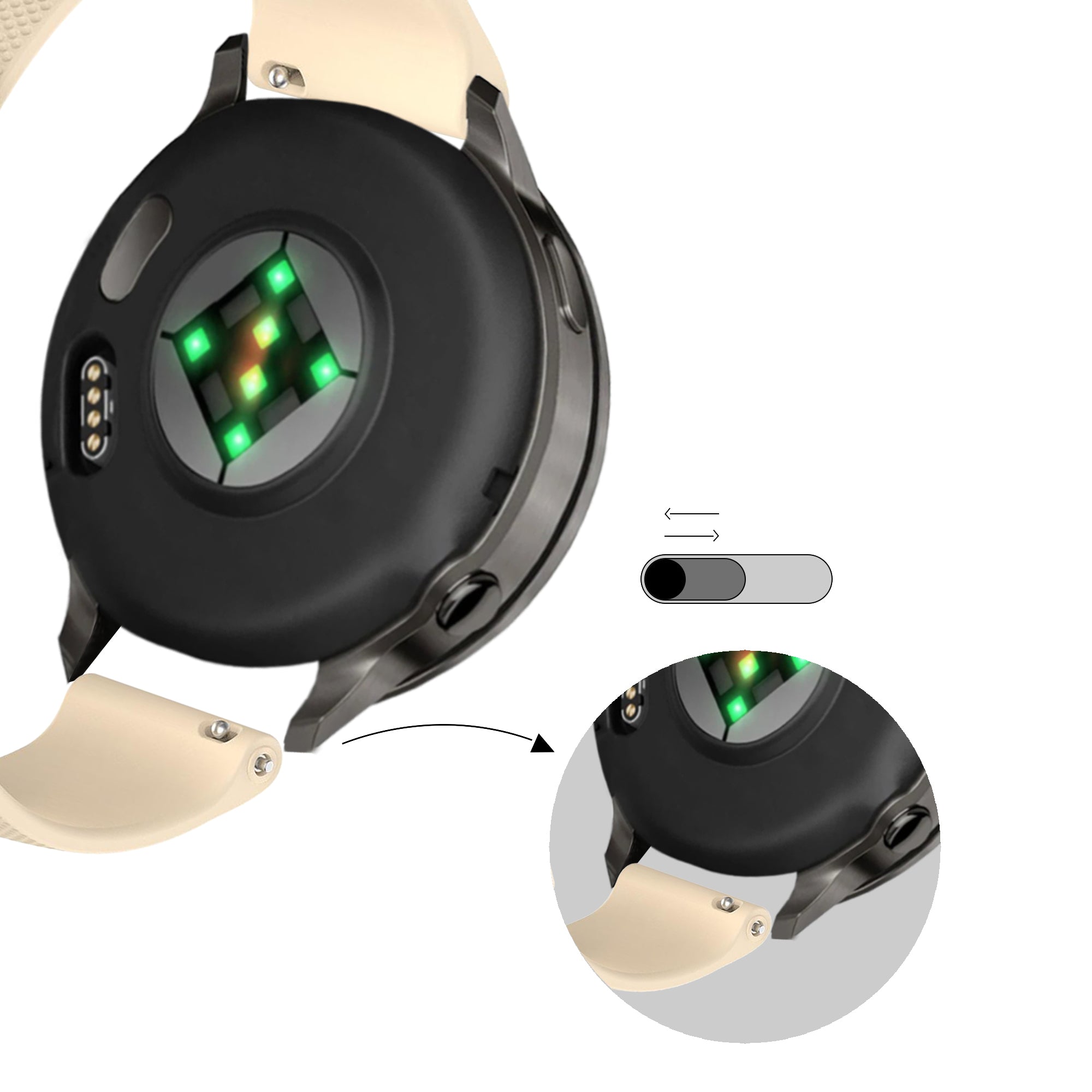 Bandz Garmin Venu 4 - 45mm Silikonarmband 'Premium' (Beige)