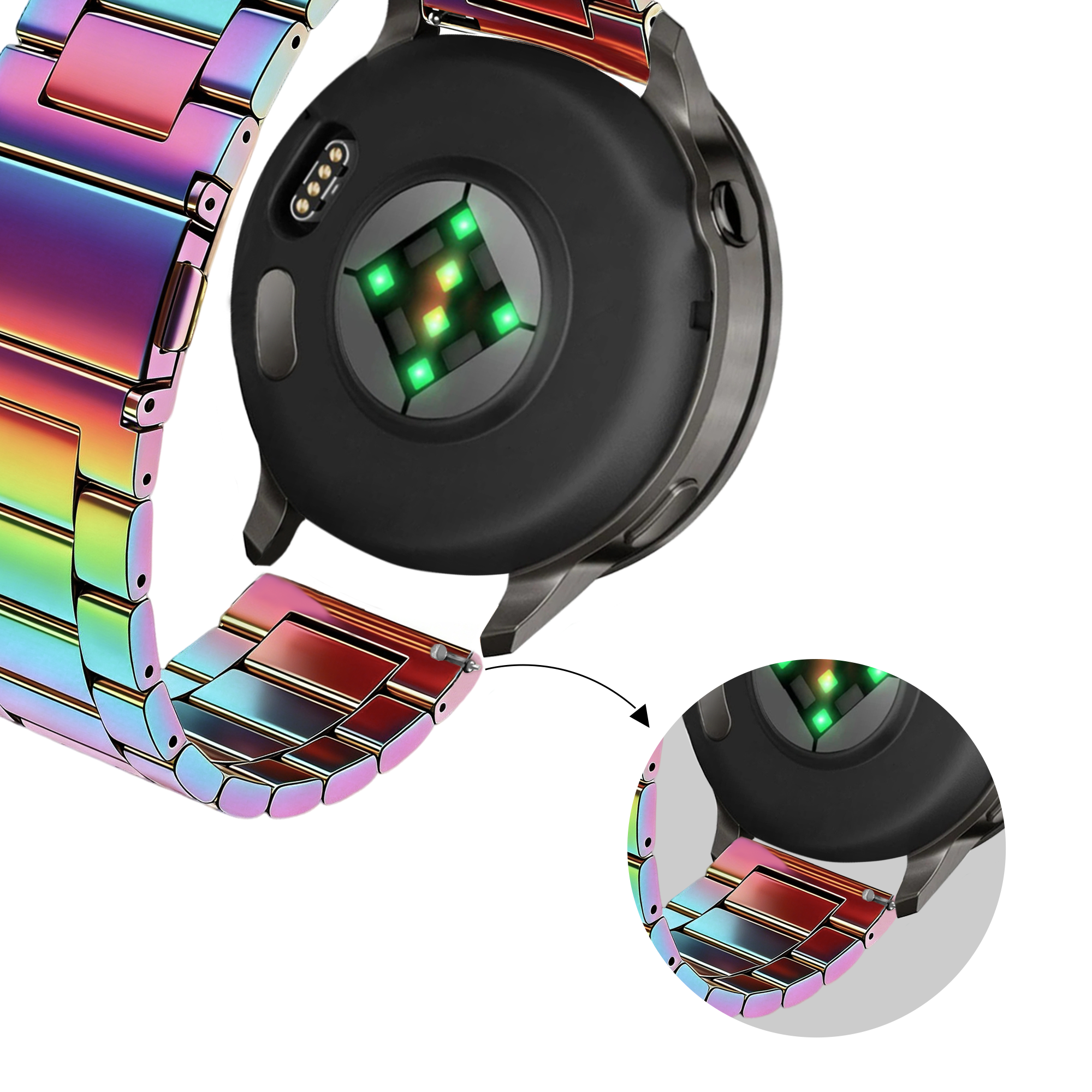 Bandz Garmin Vivoactive 3 Stahlarmband 'Classic' (Perlmutt)