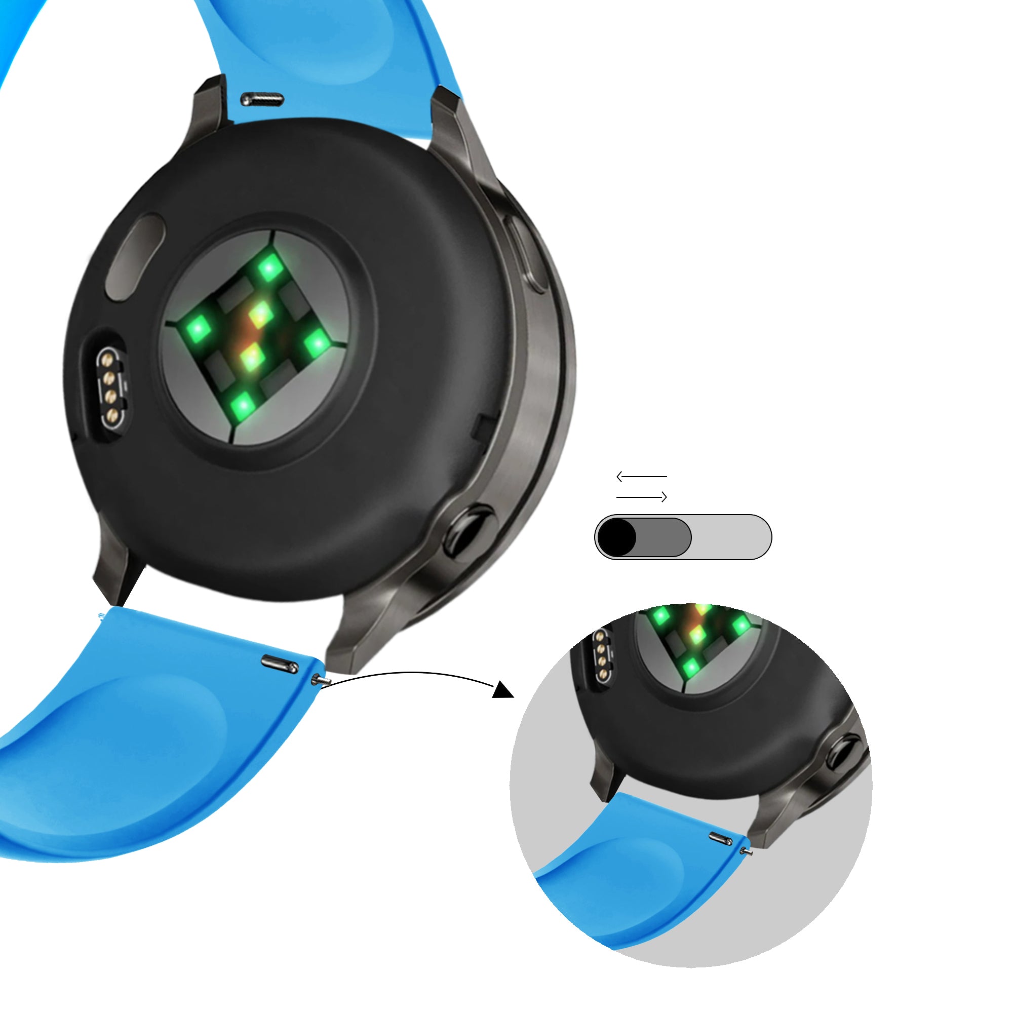 Bandz Garmin Venu 4 - 45mm Sportarmband 'Deluxe' (Hellblau)