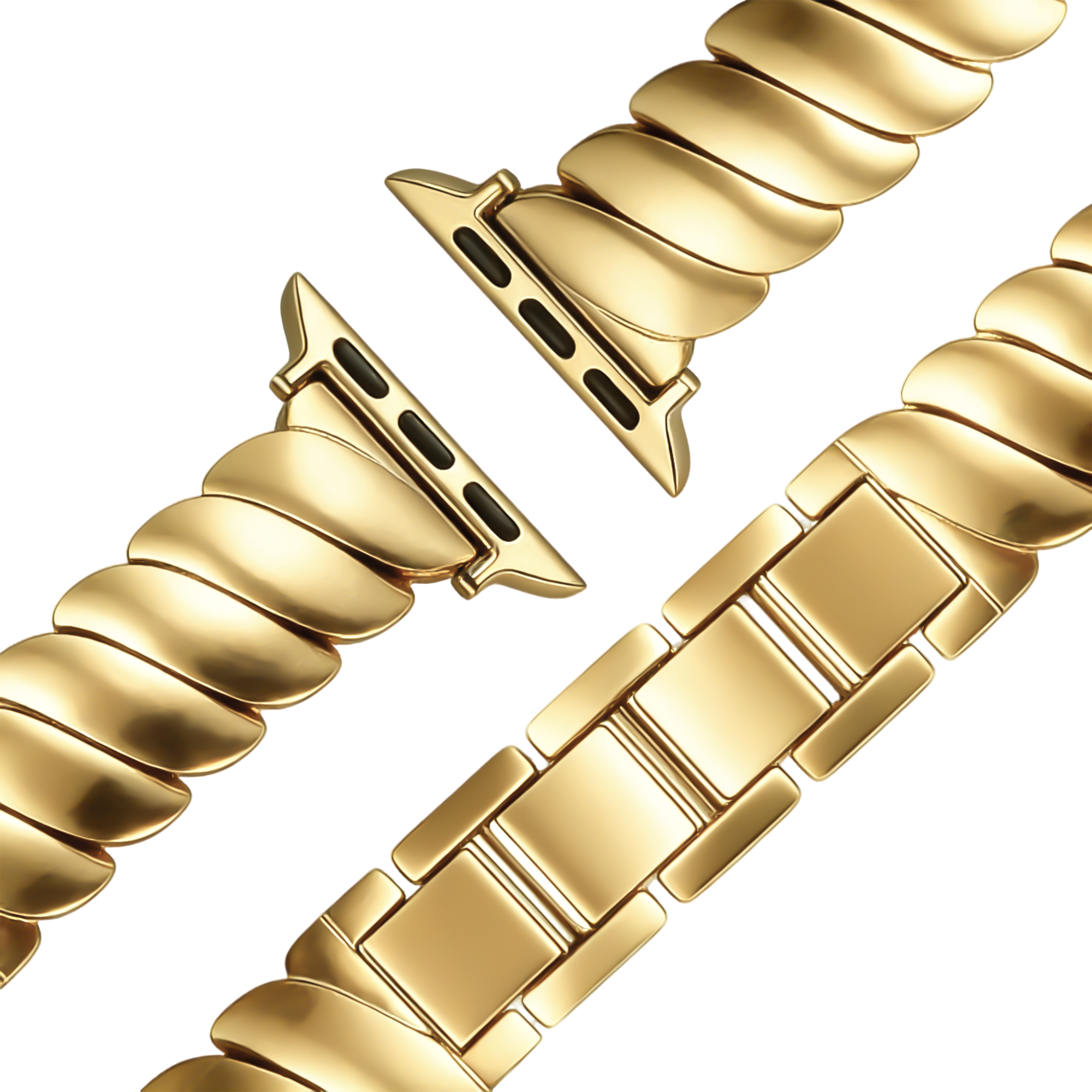 Bandz Apple Watch Premium Metallarmband 'Twisted' (Gold)