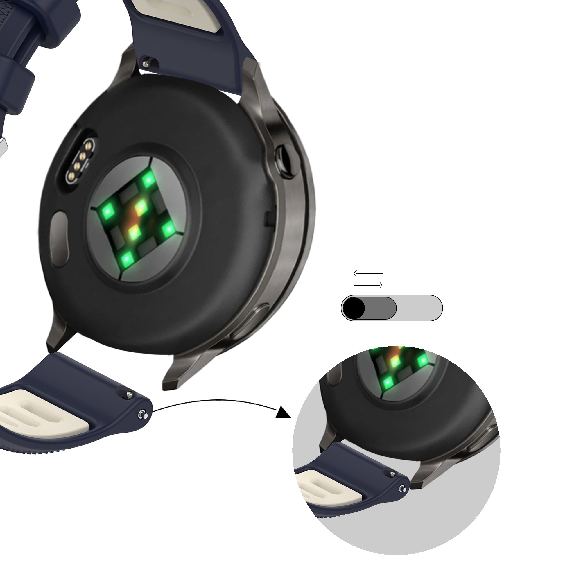 Bandz Garmin Venu 4 - 41mm Sport Strap with Buckle (Dark Blue/Beige)