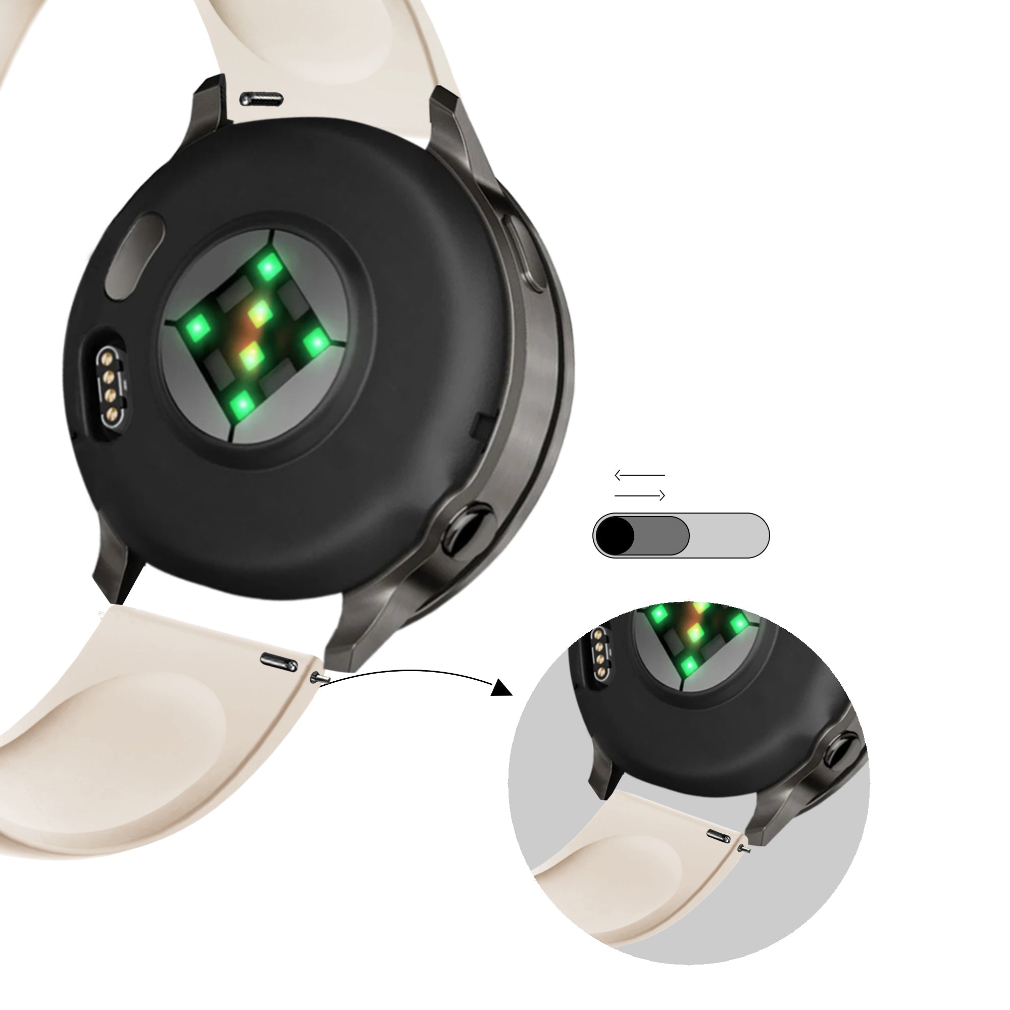 Bandz Garmin Vivoactive 4s Sportarmband 'Deluxe' (Polarstern)