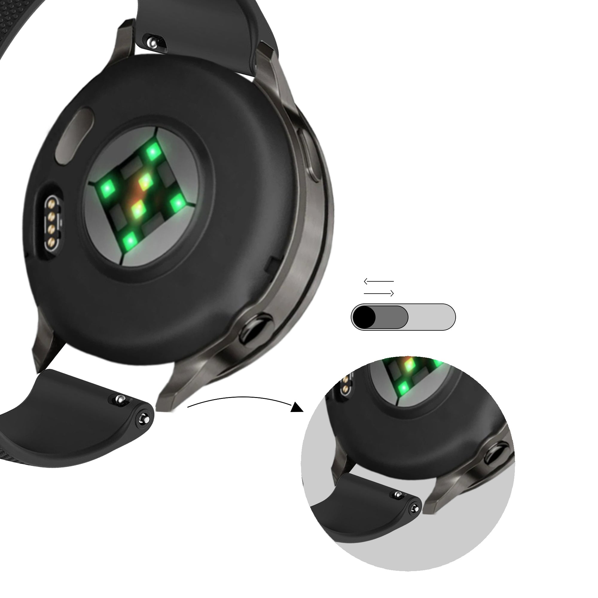 Bandz Garmin Forerunner 265 Silicone Strap 'Premium' (Black)