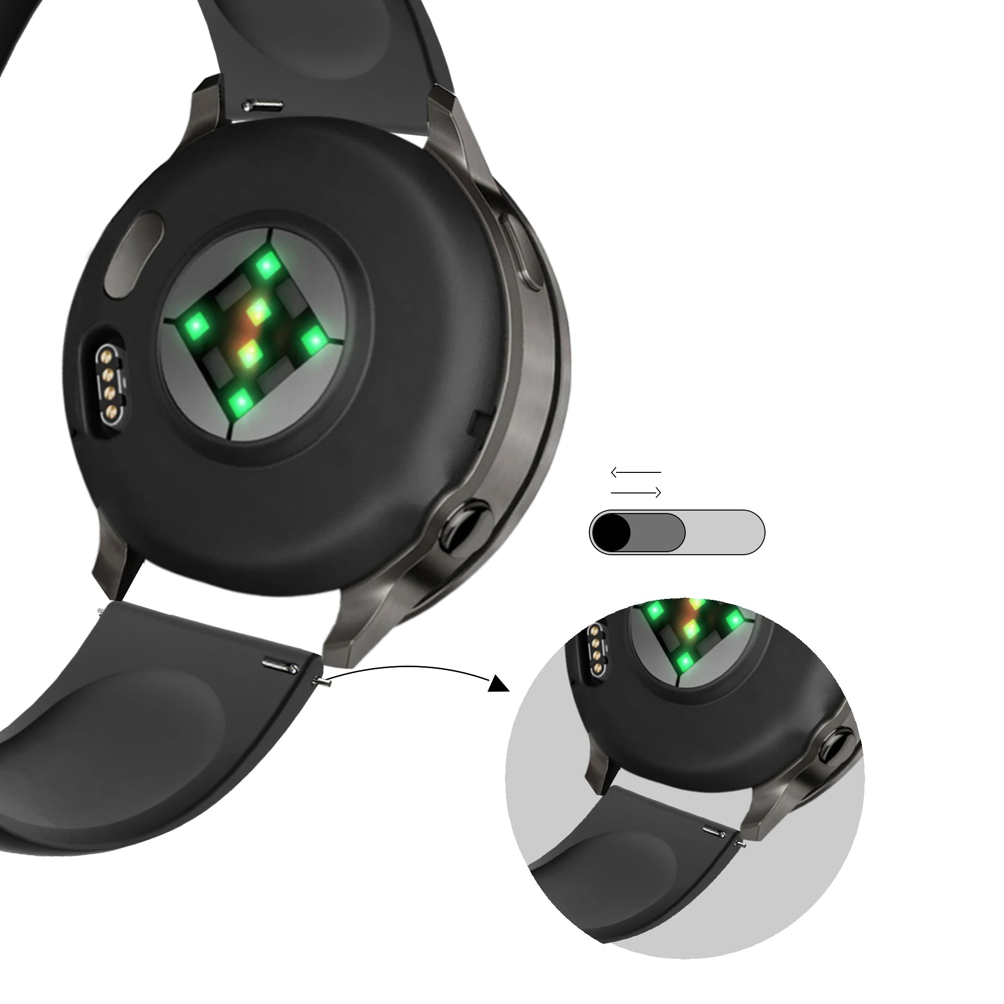 Bandz Garmin Vivoactive 6 Sportarmband 'Deluxe' (Schwarz)