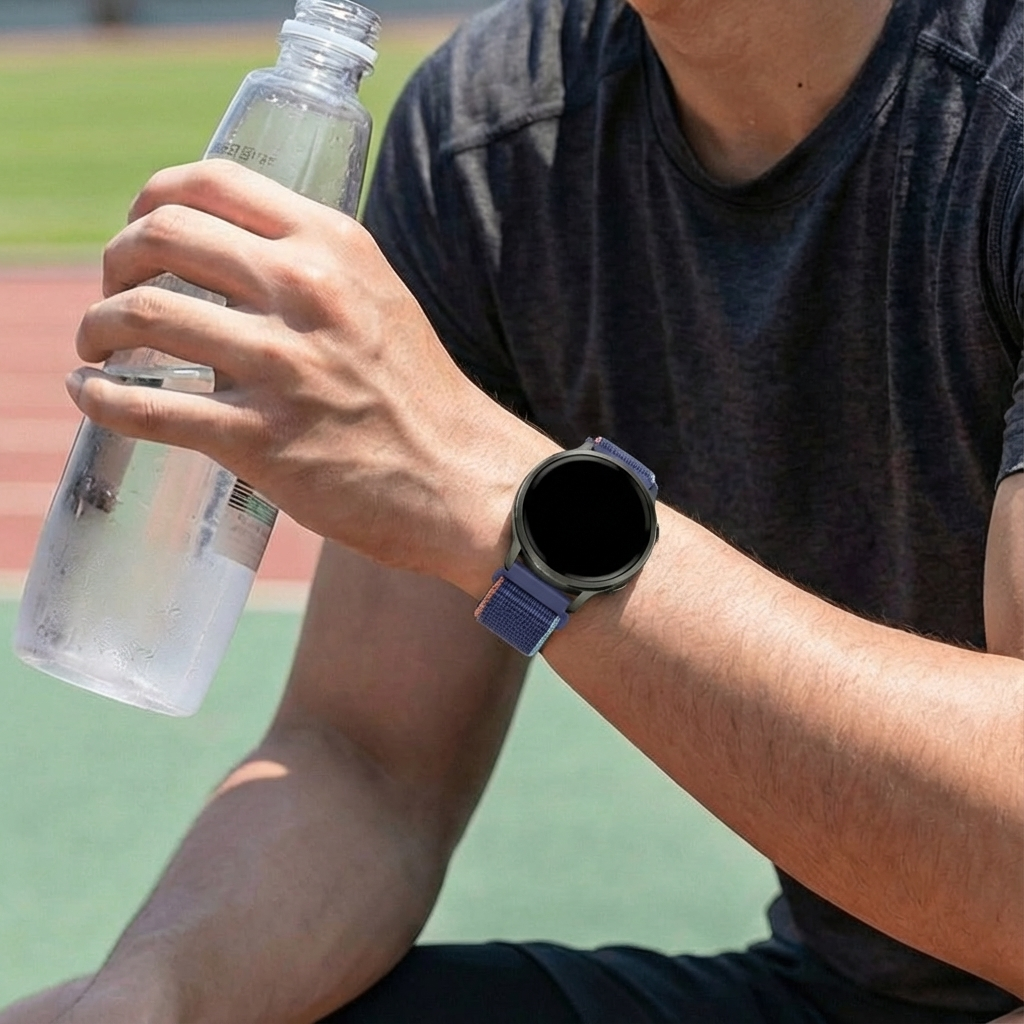 Bandz Garmin Venu 4 - 41mm Nylon Loop Armband (Dunkelblau Mix)