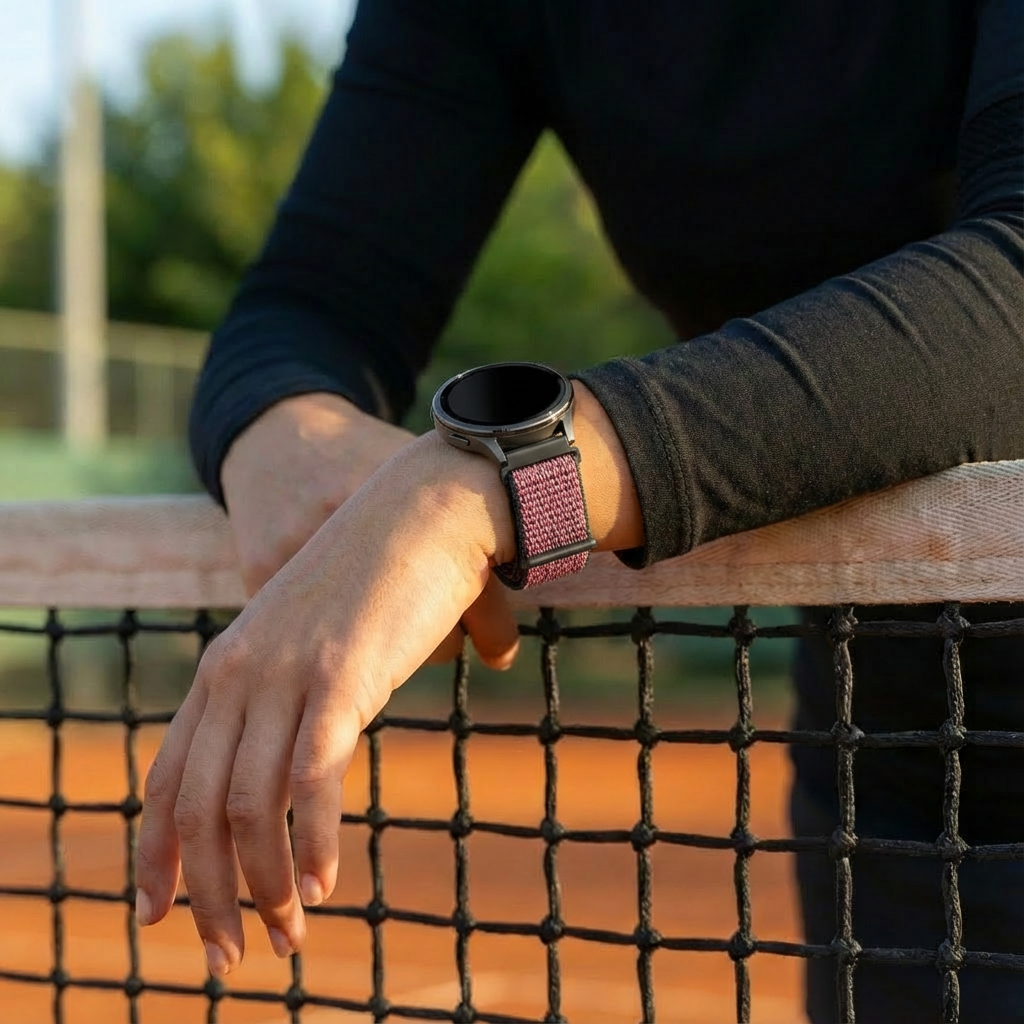 Bandz Garmin Vivoactive 3 Nylon Loop Strap (Crimson Berry)