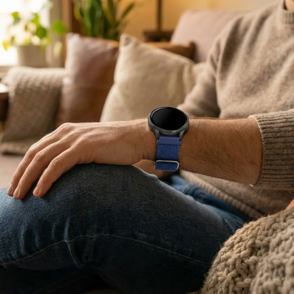 Bandz Garmin Forerunner 255s Verstellbares Geflochtenes Armband (Blau)