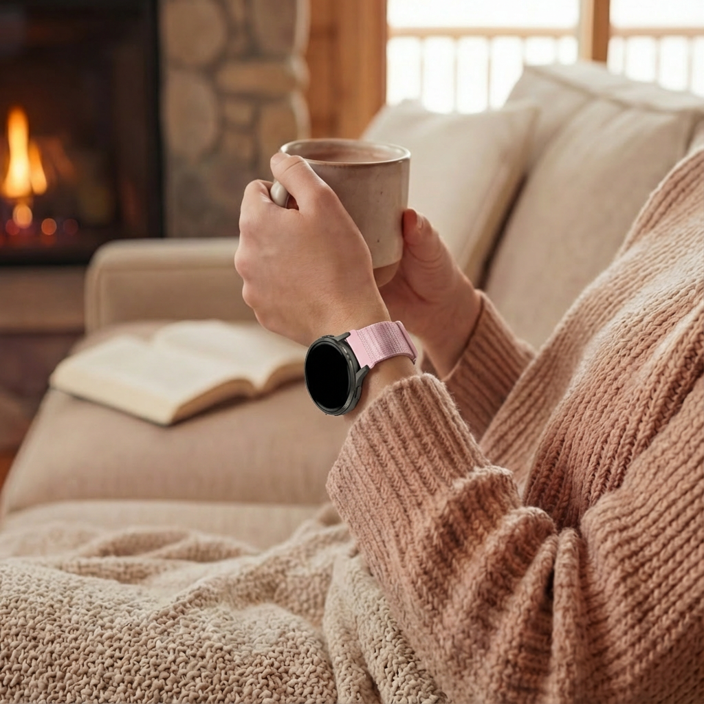 Bandz Garmin Venu SQ Nylon Loop Armband (Hell Rosa)