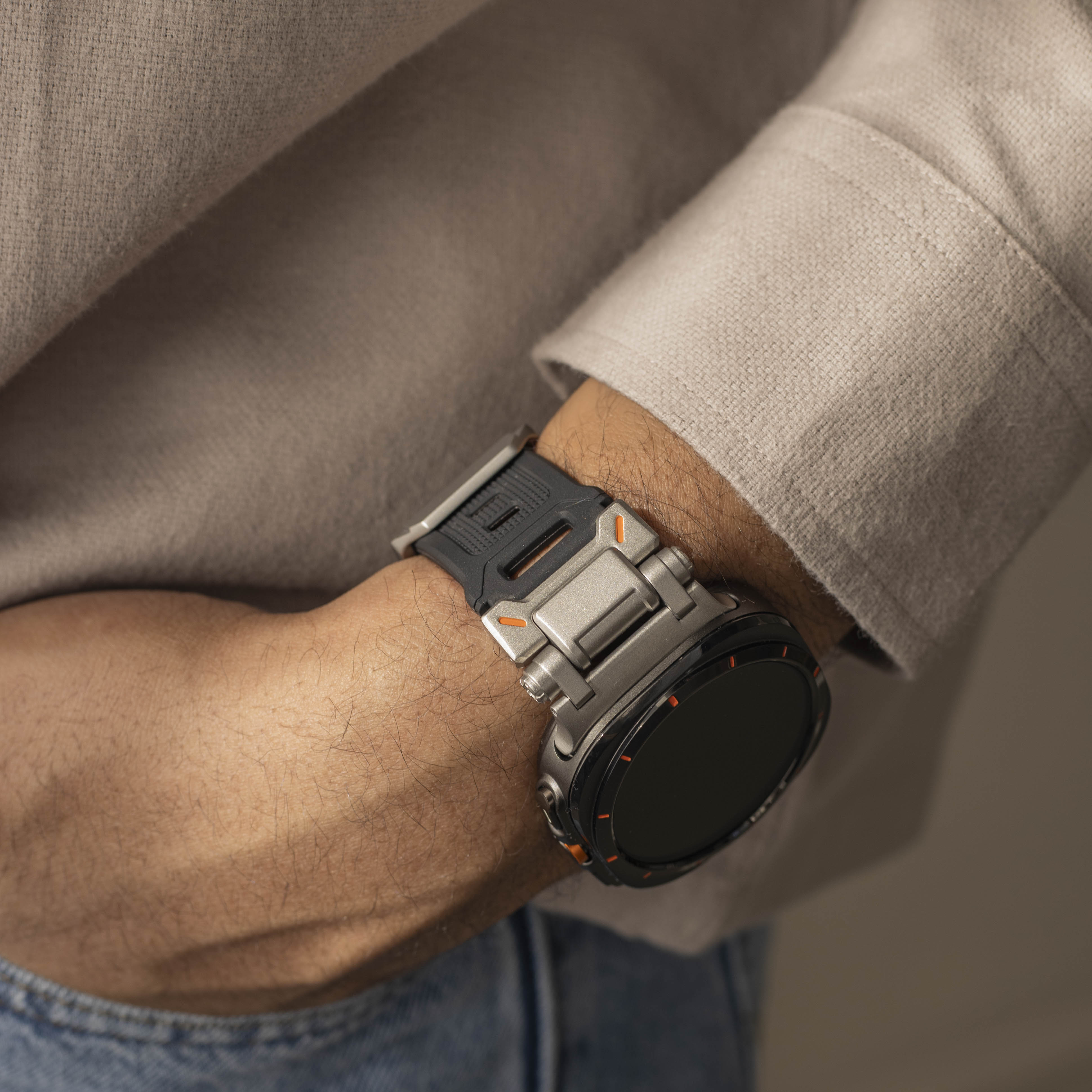 Samsung Galaxy Watch Ultra 'Explorer' TPU Armband (Schwarz mit Titan)