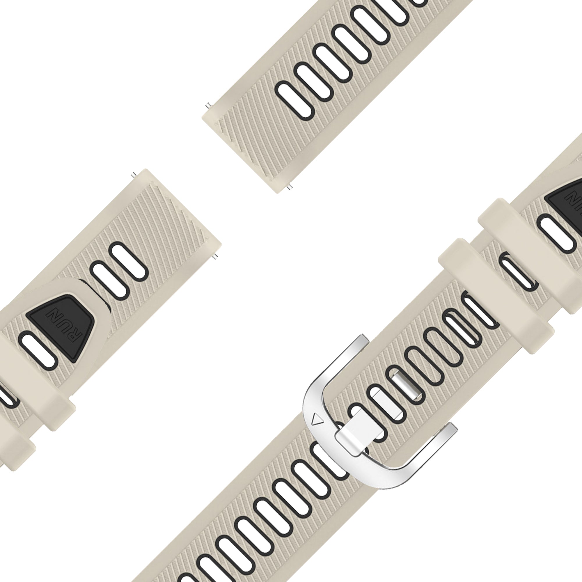 Bandz Garmin Vivoactive 4s Sport Strap with Buckle (Starlight/Black)