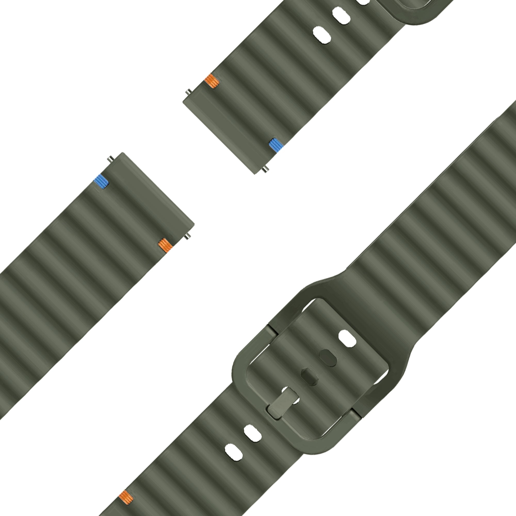 Bandz Garmin Forerunner 645 Silikonarmband 'Wave' (Armeegrün)