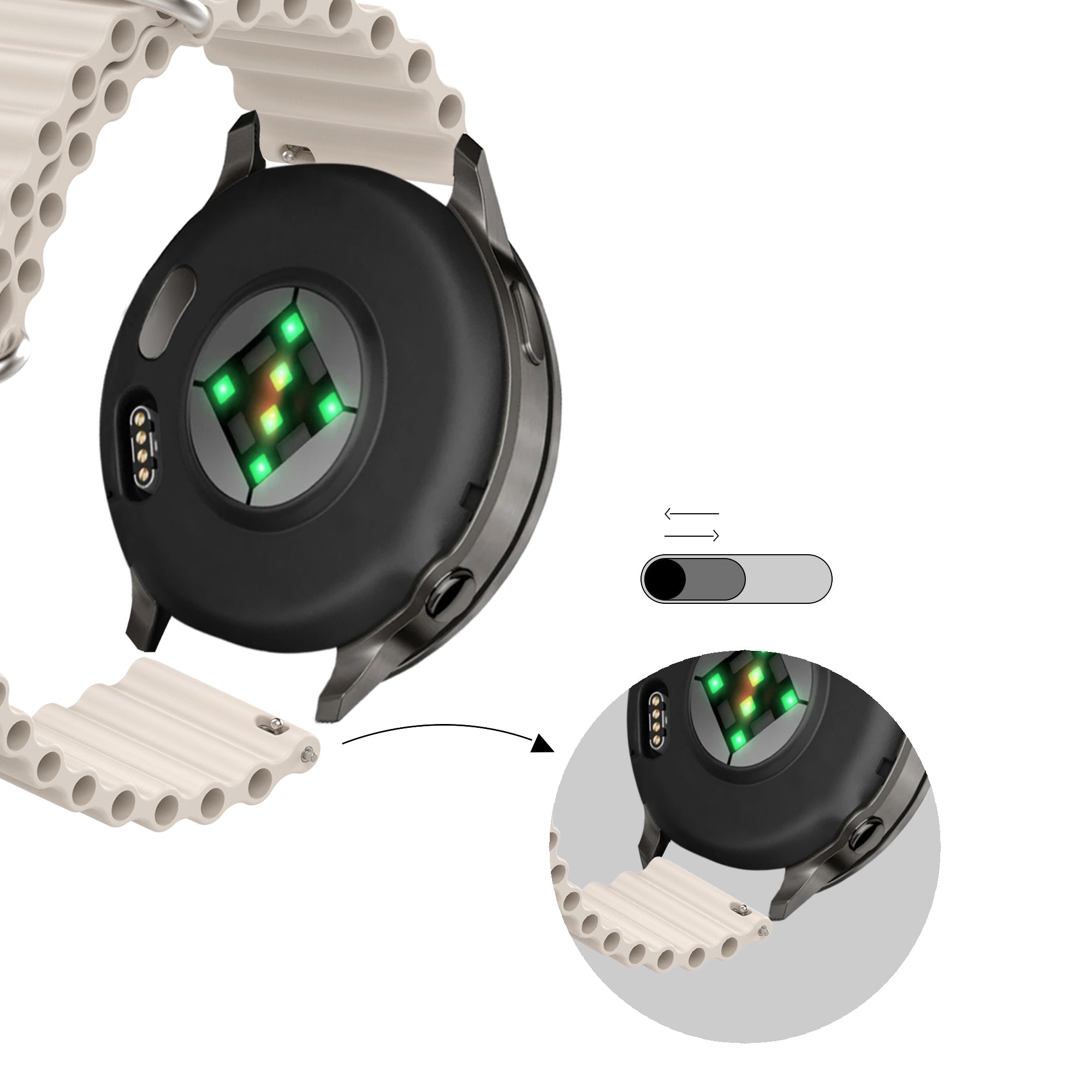 Bandz Garmin Vivoactive 3 Ocean Strap 'Classic' (Beige)