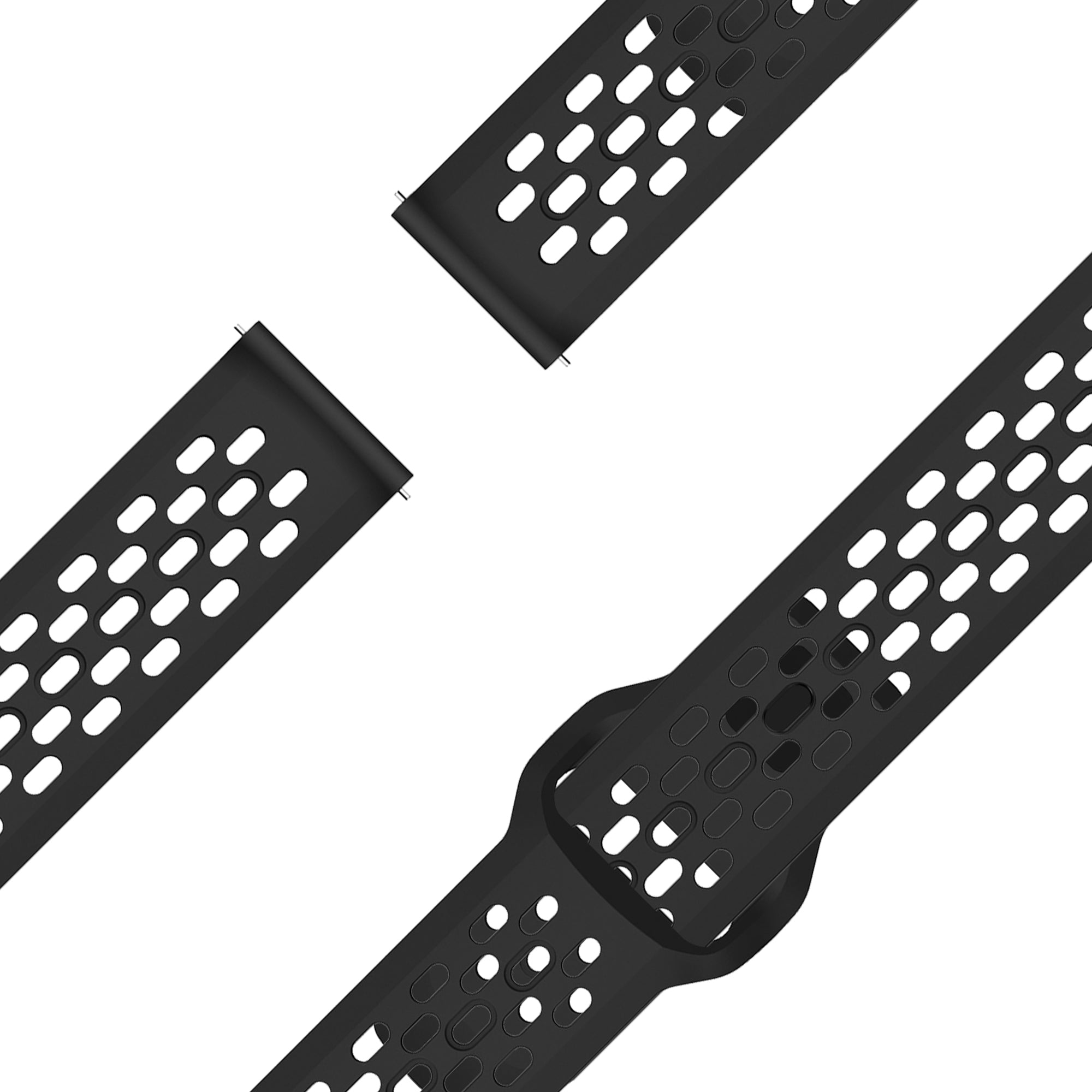 Bandz Garmin Forerunner 570 - 47mm Silikonarmband 'Air' (Schwarz)
