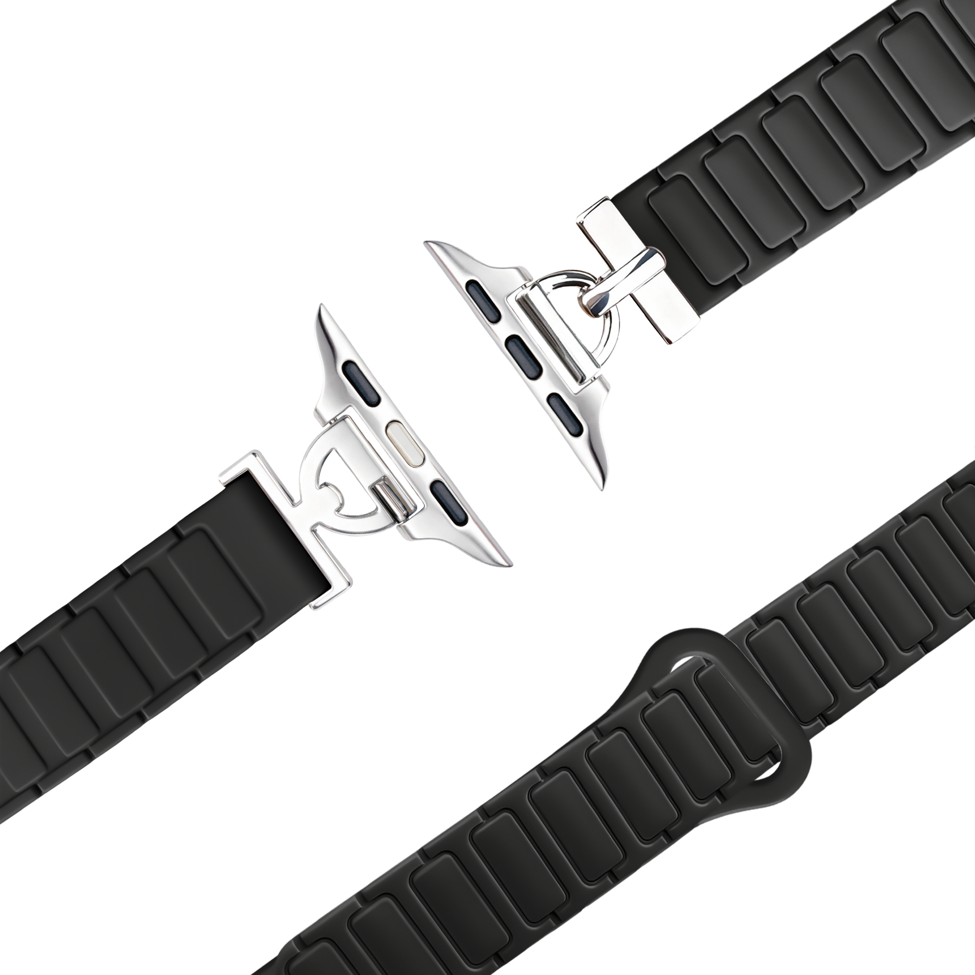 Bandz Apple Watch Magnetisches Silikonarmband 'Slim' (Schwarz)