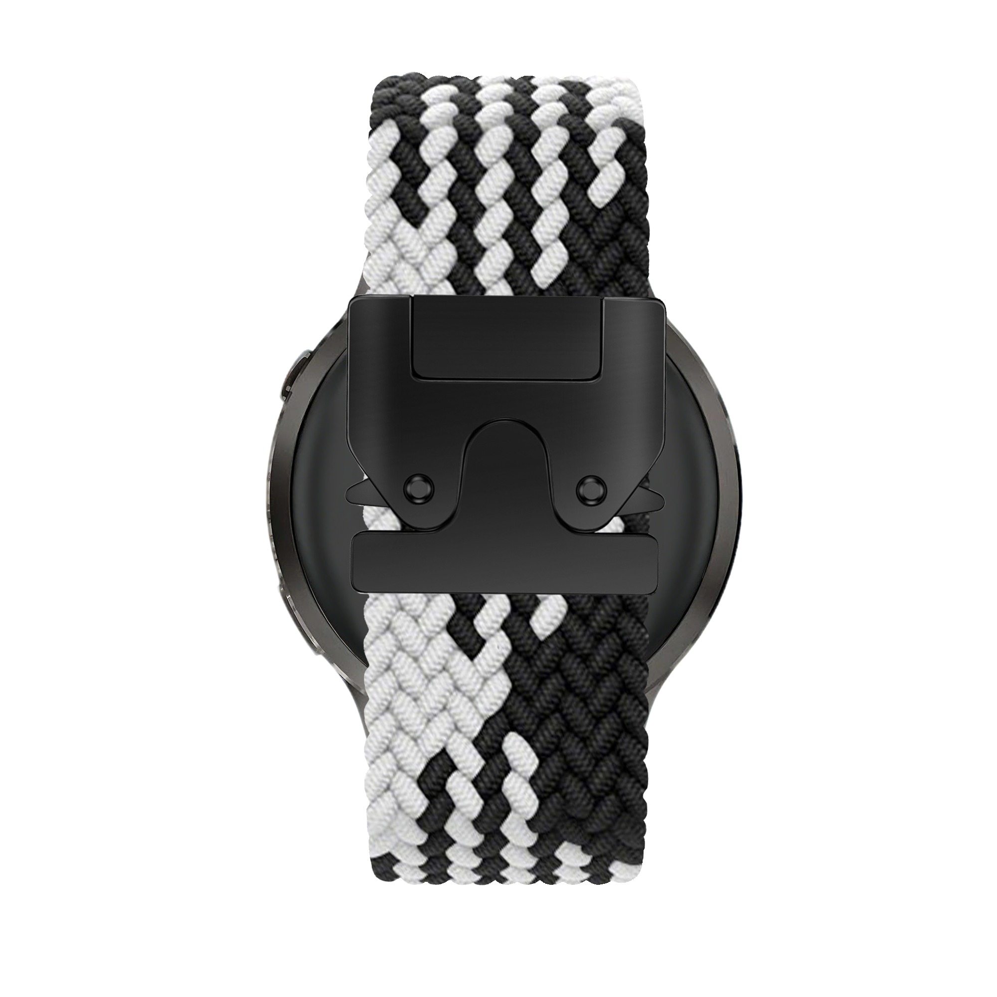 Bandz Garmin Venu 4 - 41mm Braided Strap 'Parachute' (Black/White)