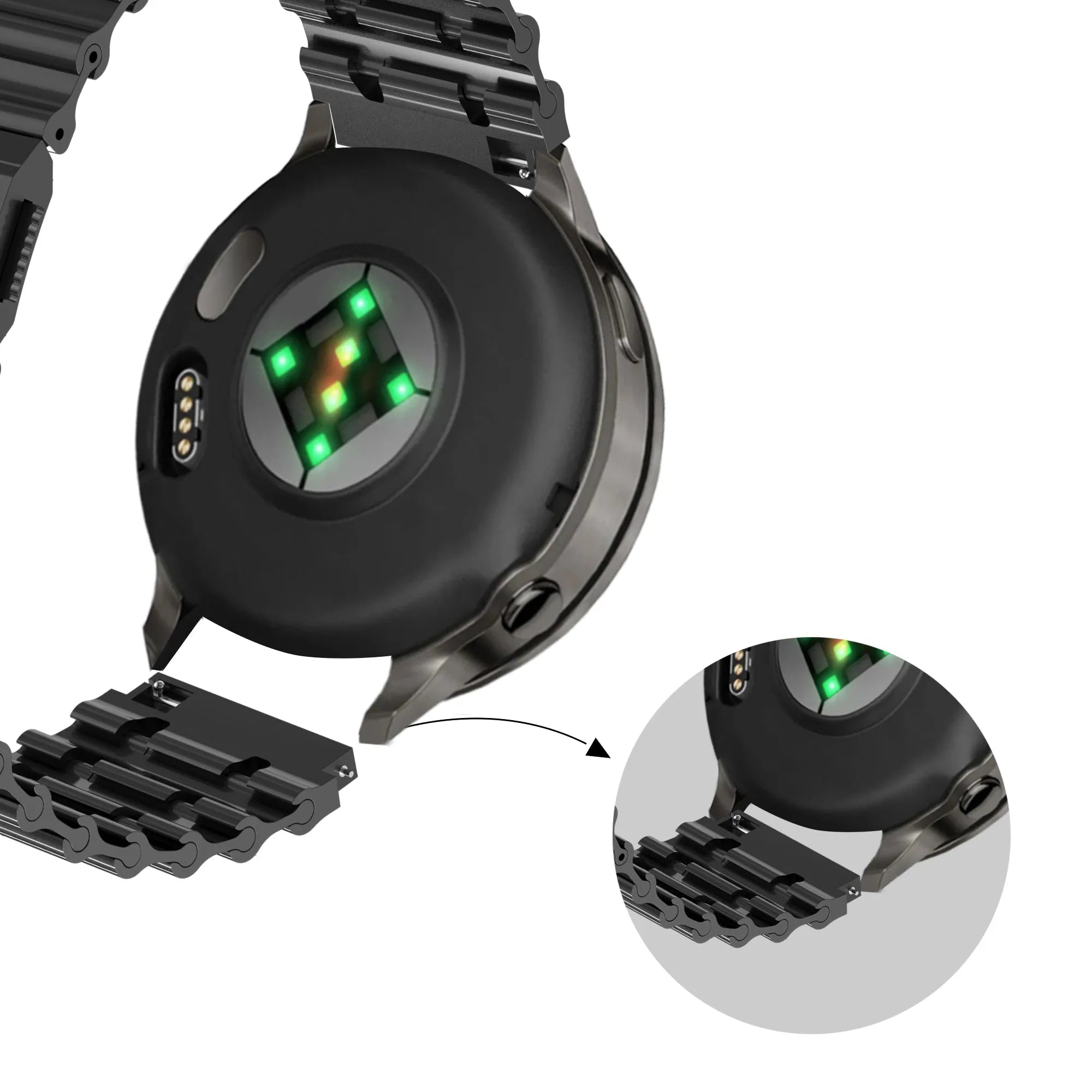 Bandz Oppo Watch X Premium Stahlarmband 'Ocean' (Schwarz)