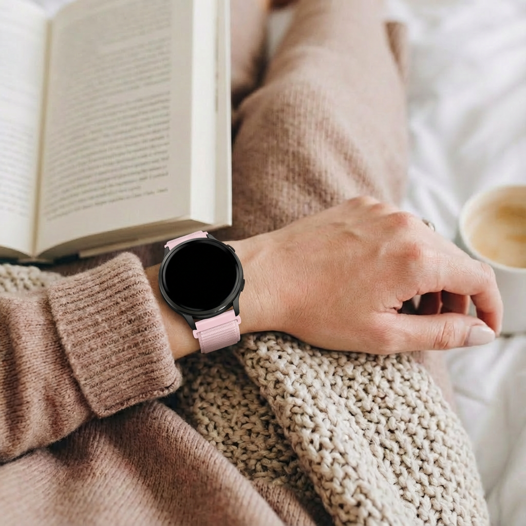 Bandz Garmin Venu SQ Nylon Loop Armband (Hell Rosa)