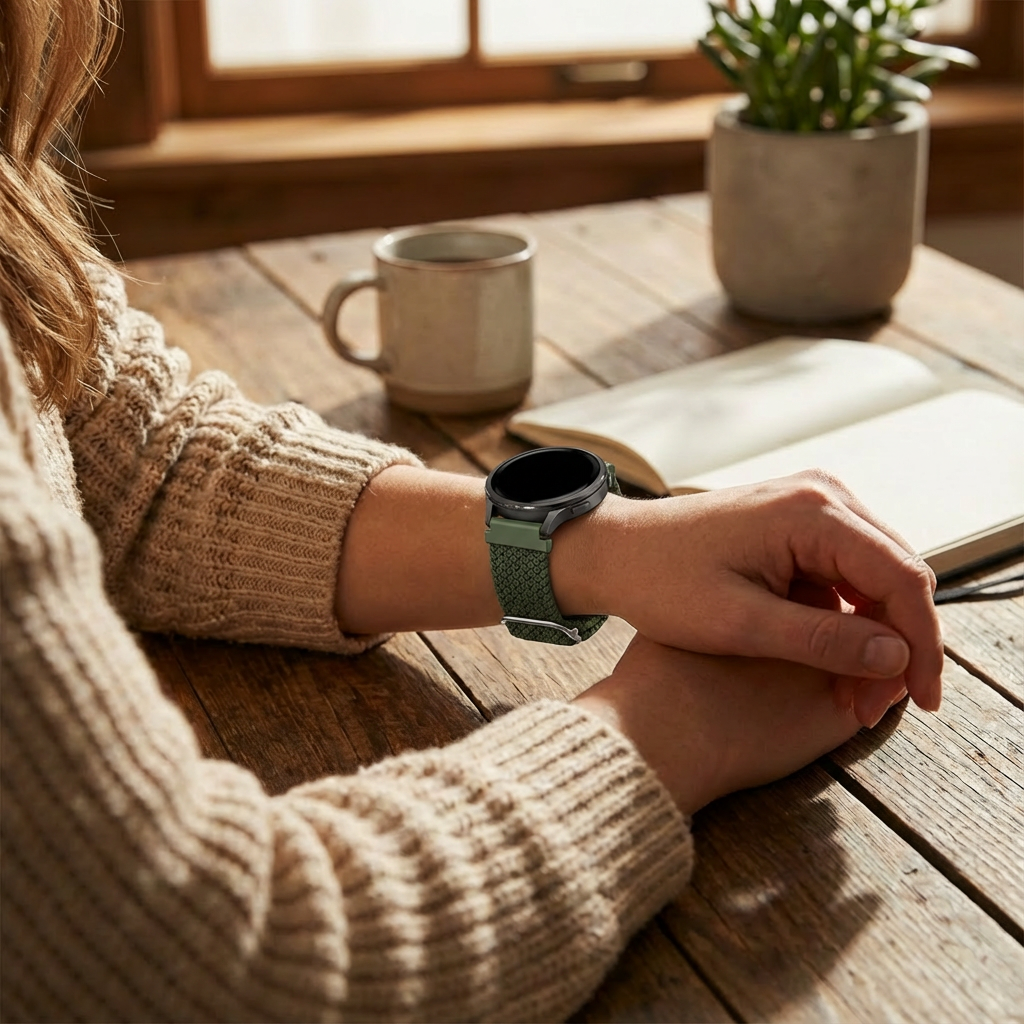 Bandz Garmin Forerunner 255s Adjustable Braided Strap (Green)